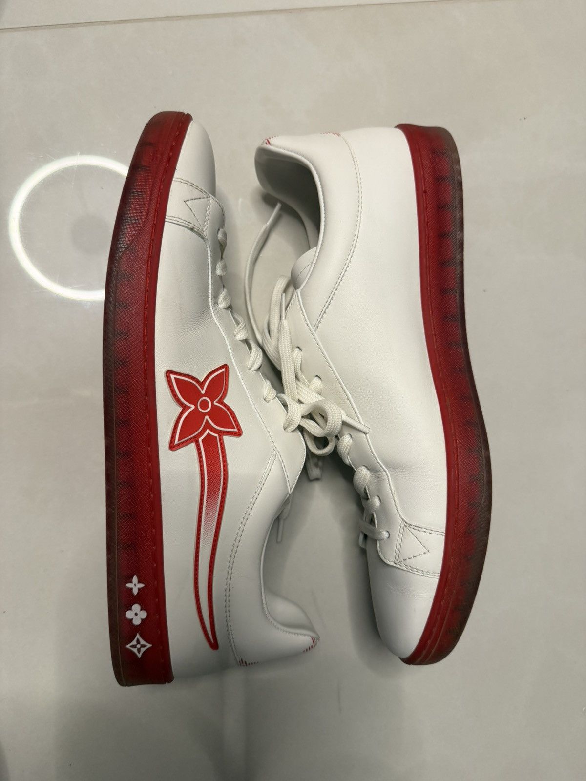 Louis Vuitton Louis Vuitton - Luxembourg Samothrace Sneaker white/red - 43 Size US 10 / EU 43 - 3 Thumbnail