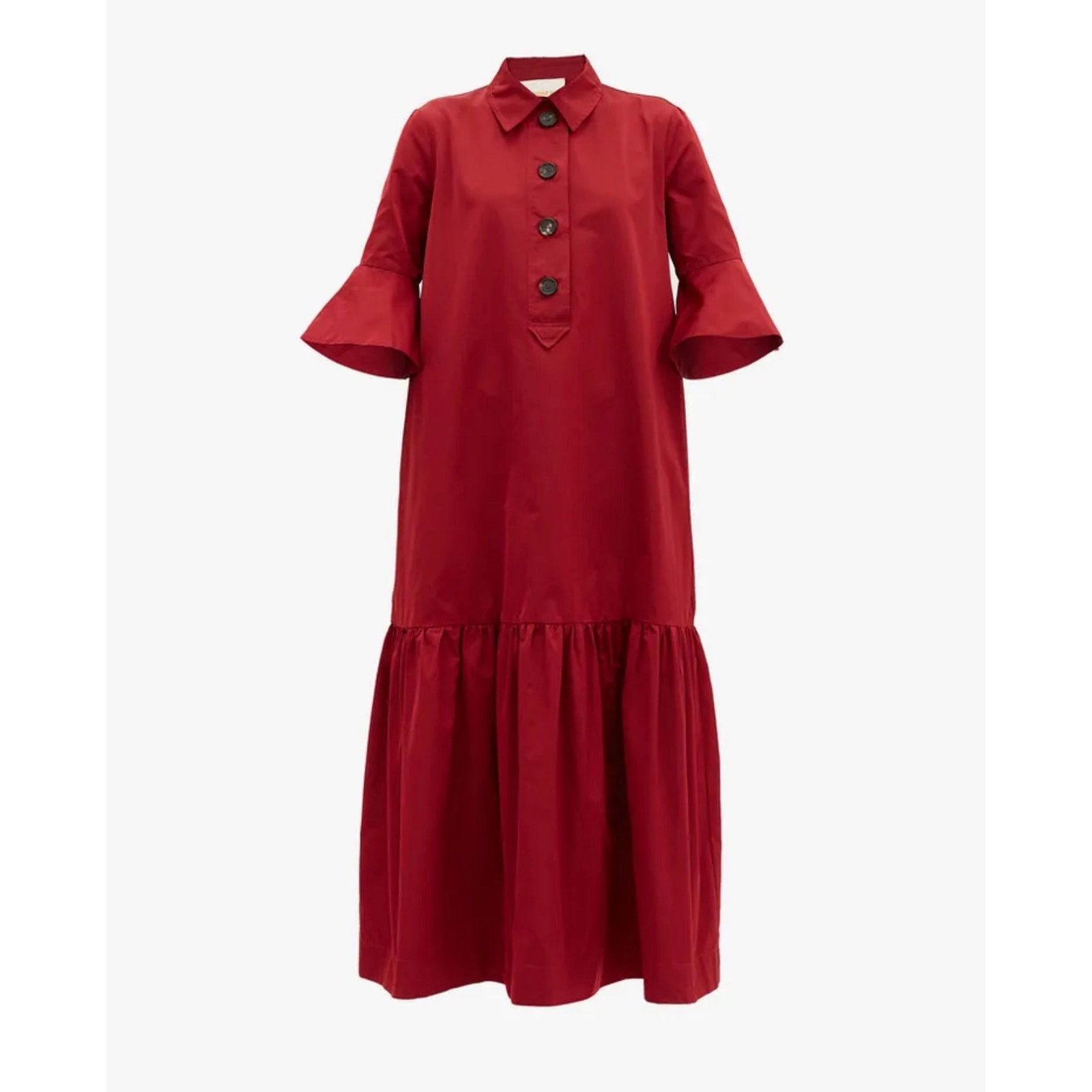 La DoubleJ LaDoubleJ Artemis Fluted-Sleeve Maxi Dress Red Size Small Size S / US 4 / IT 40 - 1 Thumbnail