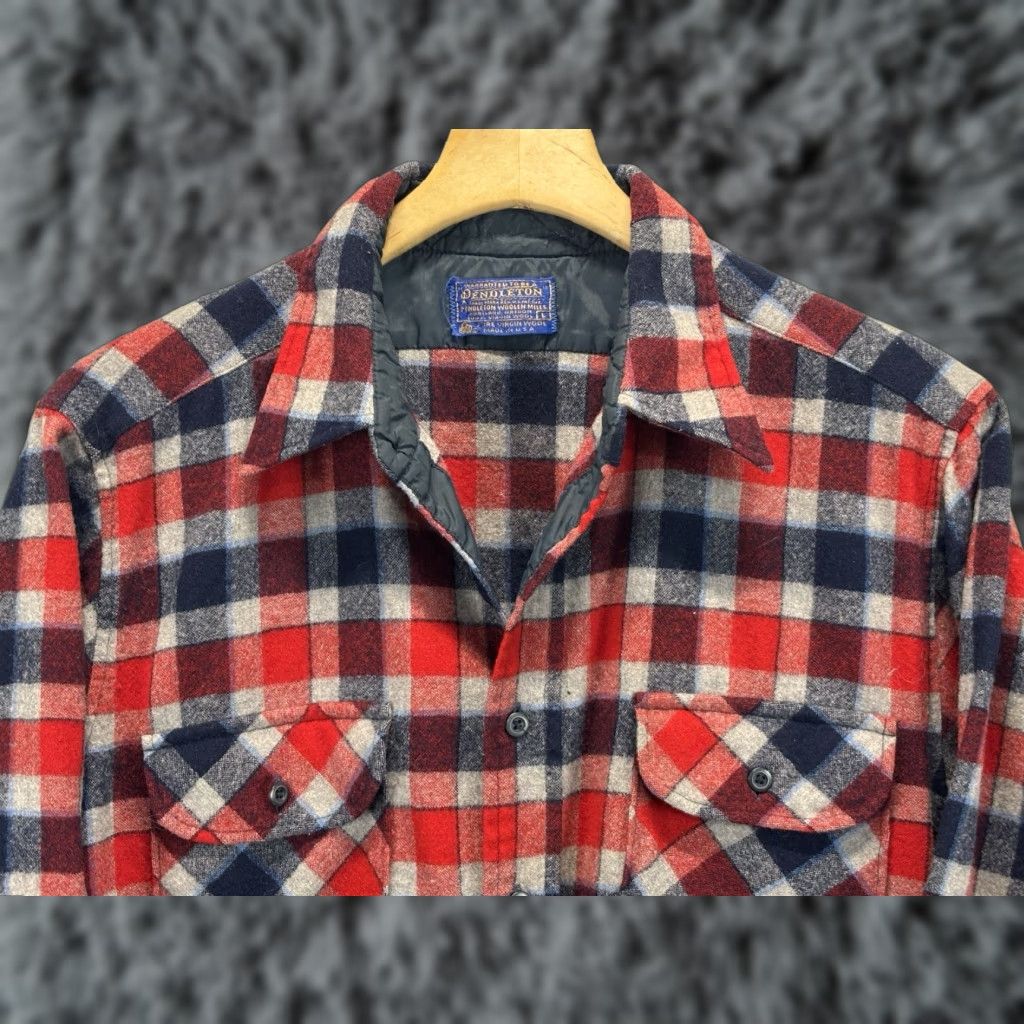Pendleton VINTAGE Pendleton Shirt Men’s Large 100% Wool Red Plaid Made In USA 70s Mens Shirt Size US L / EU 52-54 / 3 - 1 Thumbnail