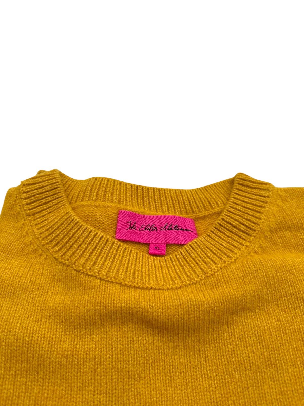 The Elder Statesman $1,195 Mustard Yellow Cashmere Simple Crew Sweater Size US XL / EU 56 / 4 - 6 Thumbnail
