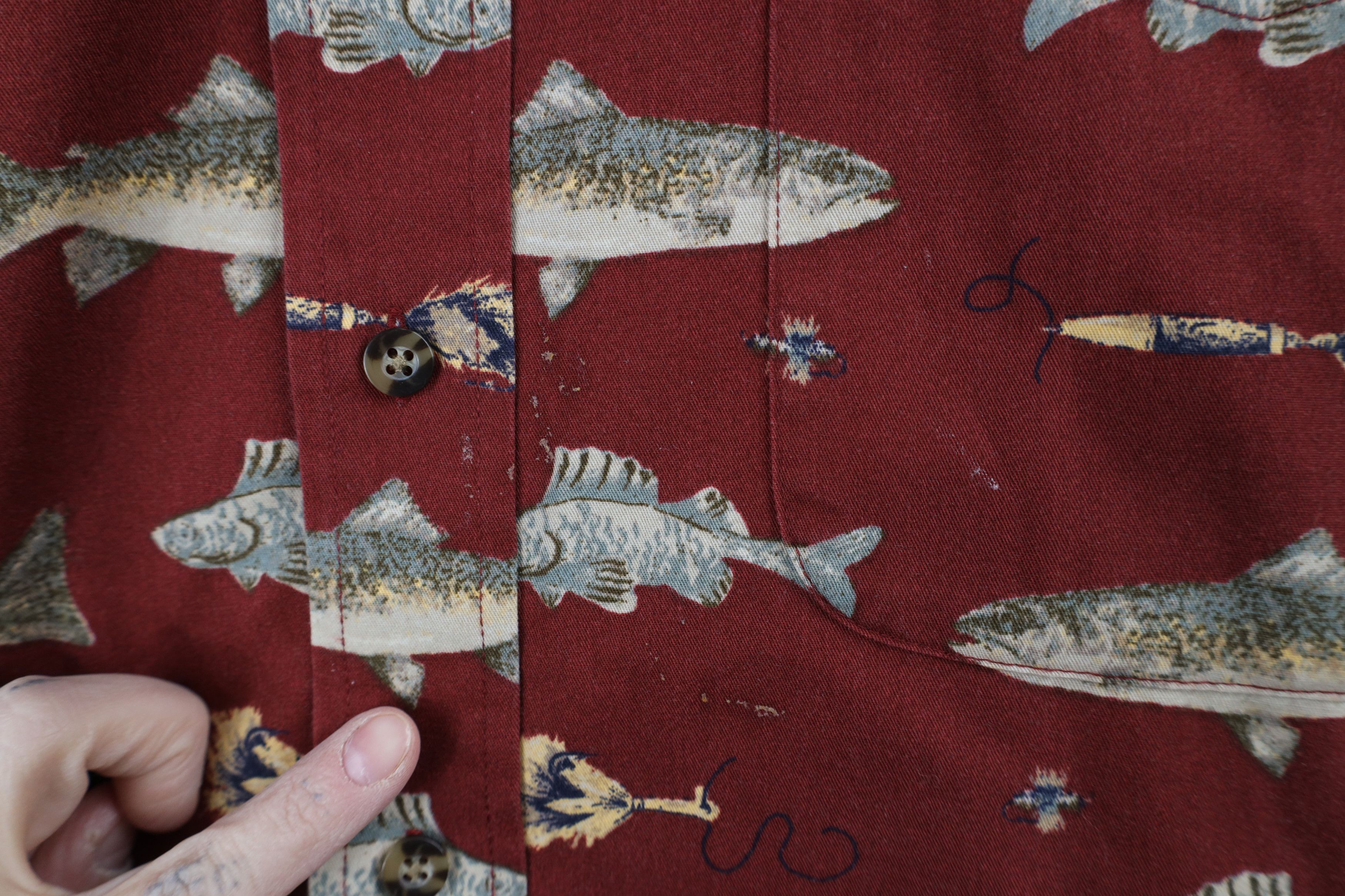Vintage Vintage 90s Streetwear Nature Over Print Button Down Shirt Size US L / EU 52-54 / 3 - 4 Thumbnail