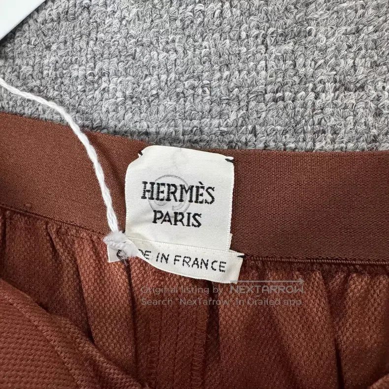Hermes Hermes Caramel Silk-blend Wide Leg Trousers Size 42" / US 20 - 6 Thumbnail