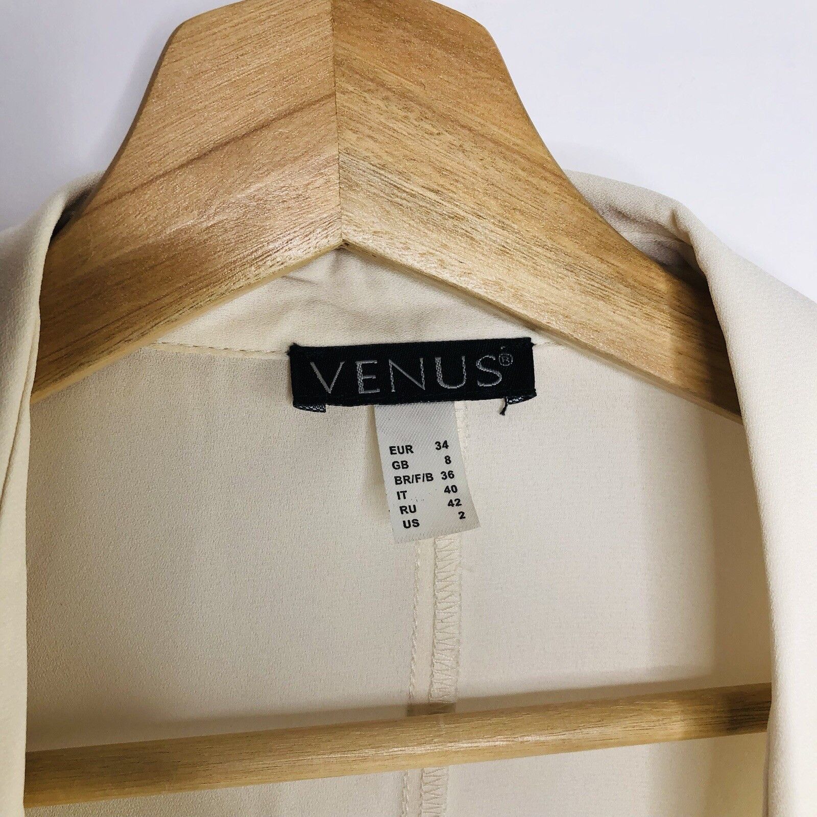 Venus Venus Wrap Ivory Top Blouse Shirt Sz 2 Tie V-neck Size XS / US 0-2 / IT 36-38 - 4 Thumbnail
