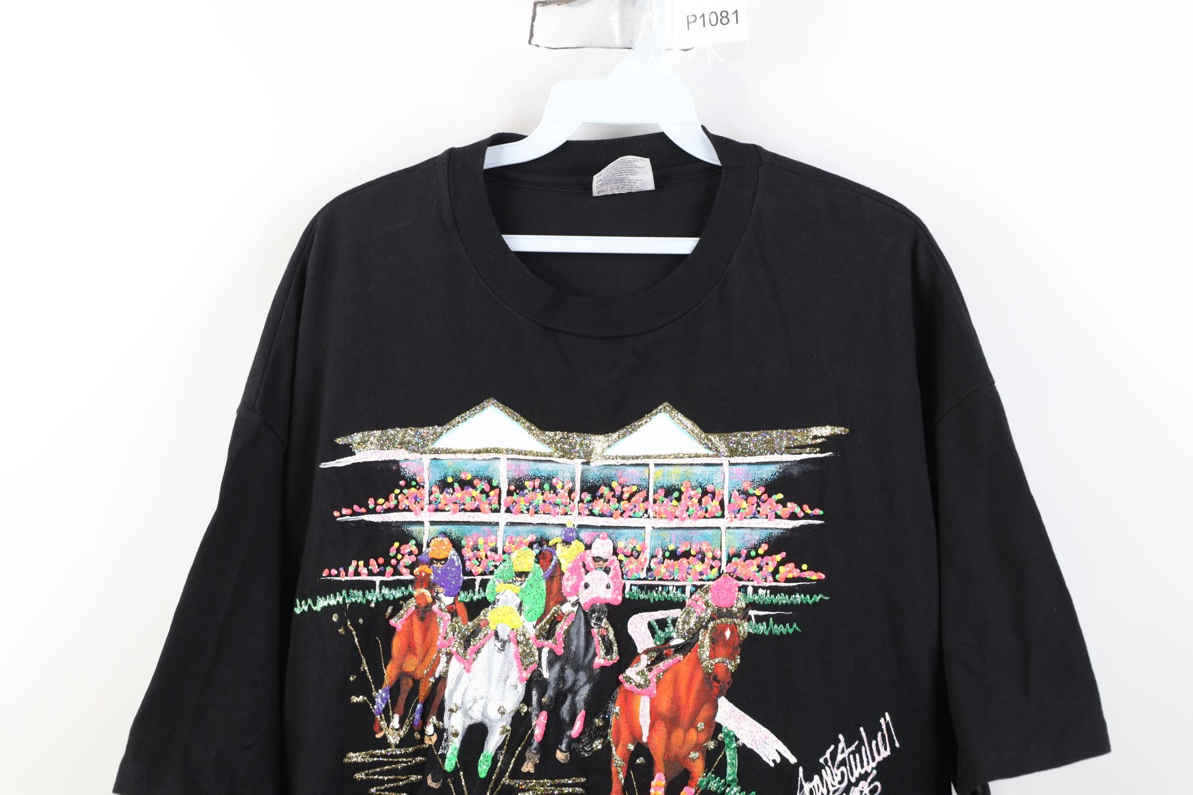 Vintage Vintage 90s Streetwear Equestrian Horse Racing T-Shirt USA Size XL / US 12-14 / IT 48-50 - 2 Thumbnail
