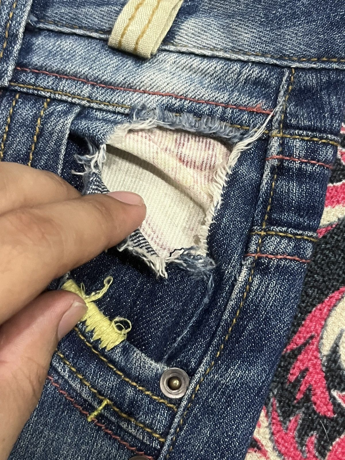 Japanese Brand ⚡️Flare⚡️Vintage Japanese Brand Anna Kerry Blue Faded Jeans Size 28" / US 6 / IT 42 - 6 Thumbnail