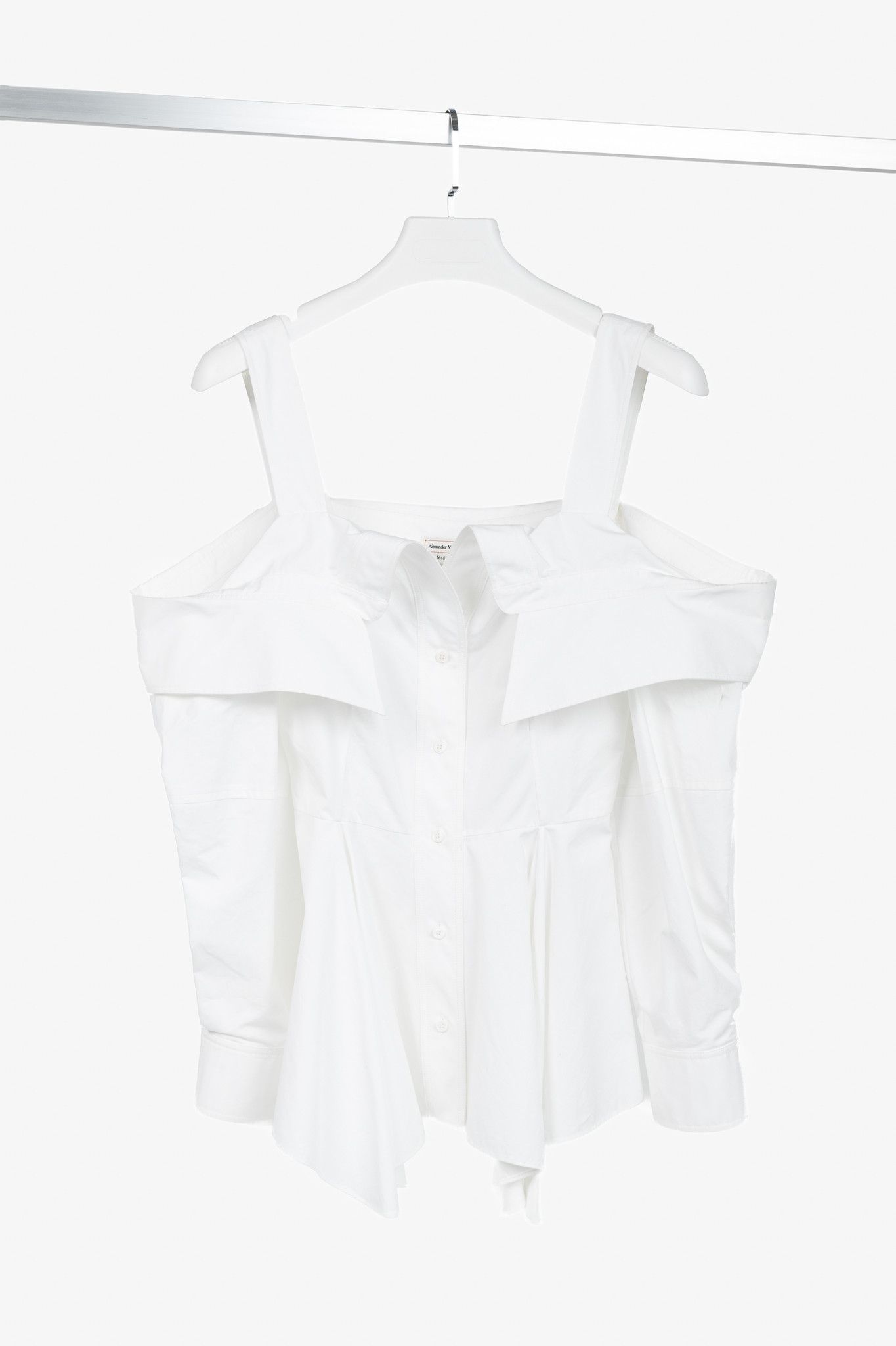 Alexander McQueen Alexander McQueen White Deconstructed Buttoned Peplum Shirt Size M / US 6-8 / IT 42-44 - 1 Thumbnail