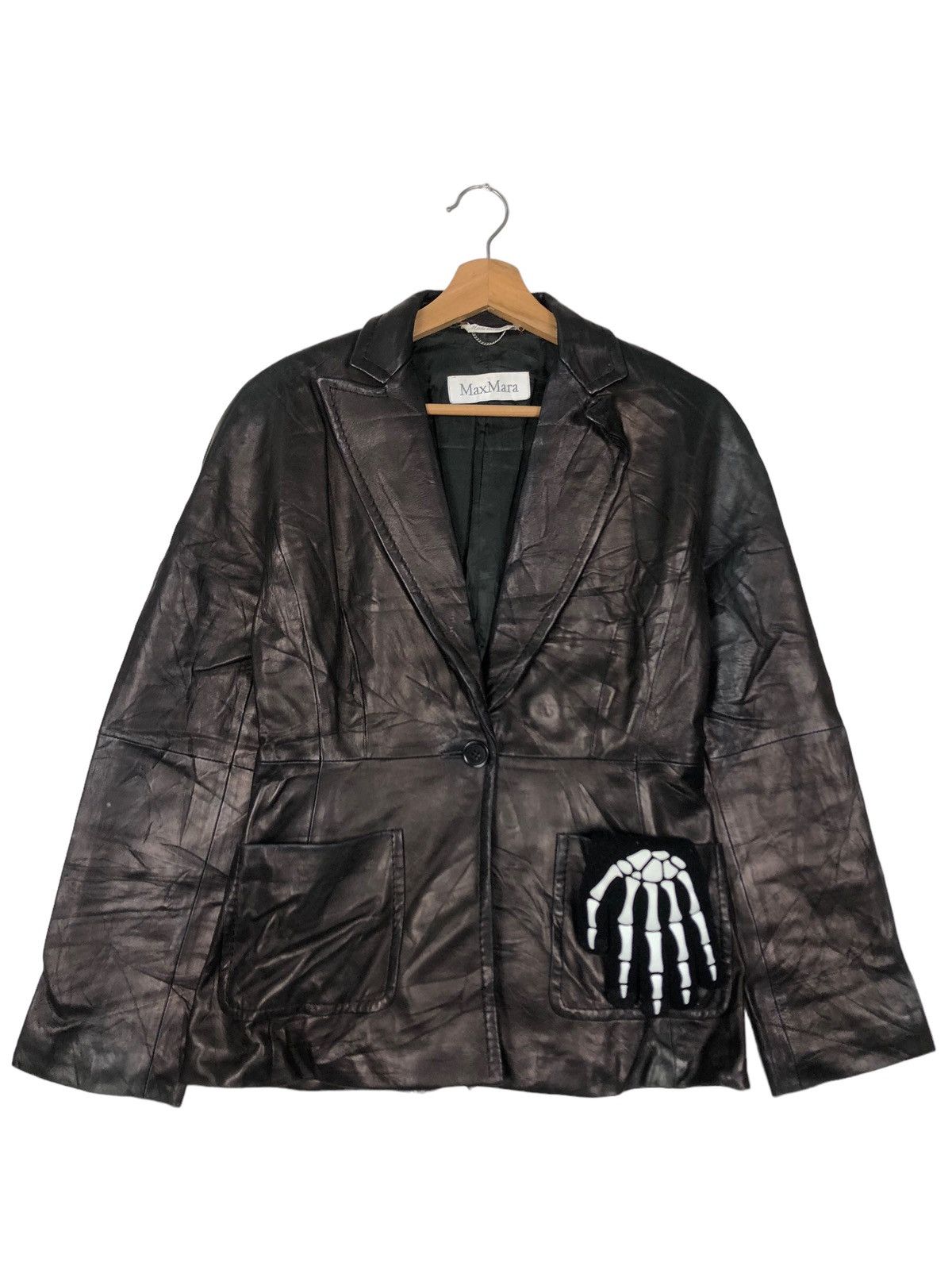 Japanese Brand 🔥Vintage Leather Biker Jacket Max Mara Size US M / EU 48-50 / 2 - 1 Thumbnail