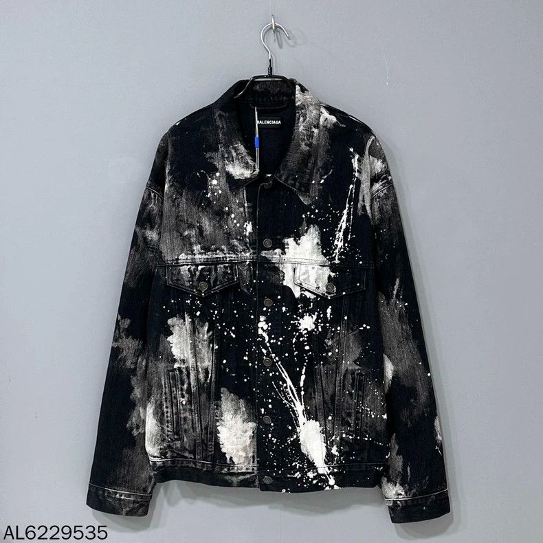 Balenciaga Balenciaga Ink-splashing denim jacket 2501-Nextarrow Size US M / EU 48-50 / 2 - 1 Thumbnail