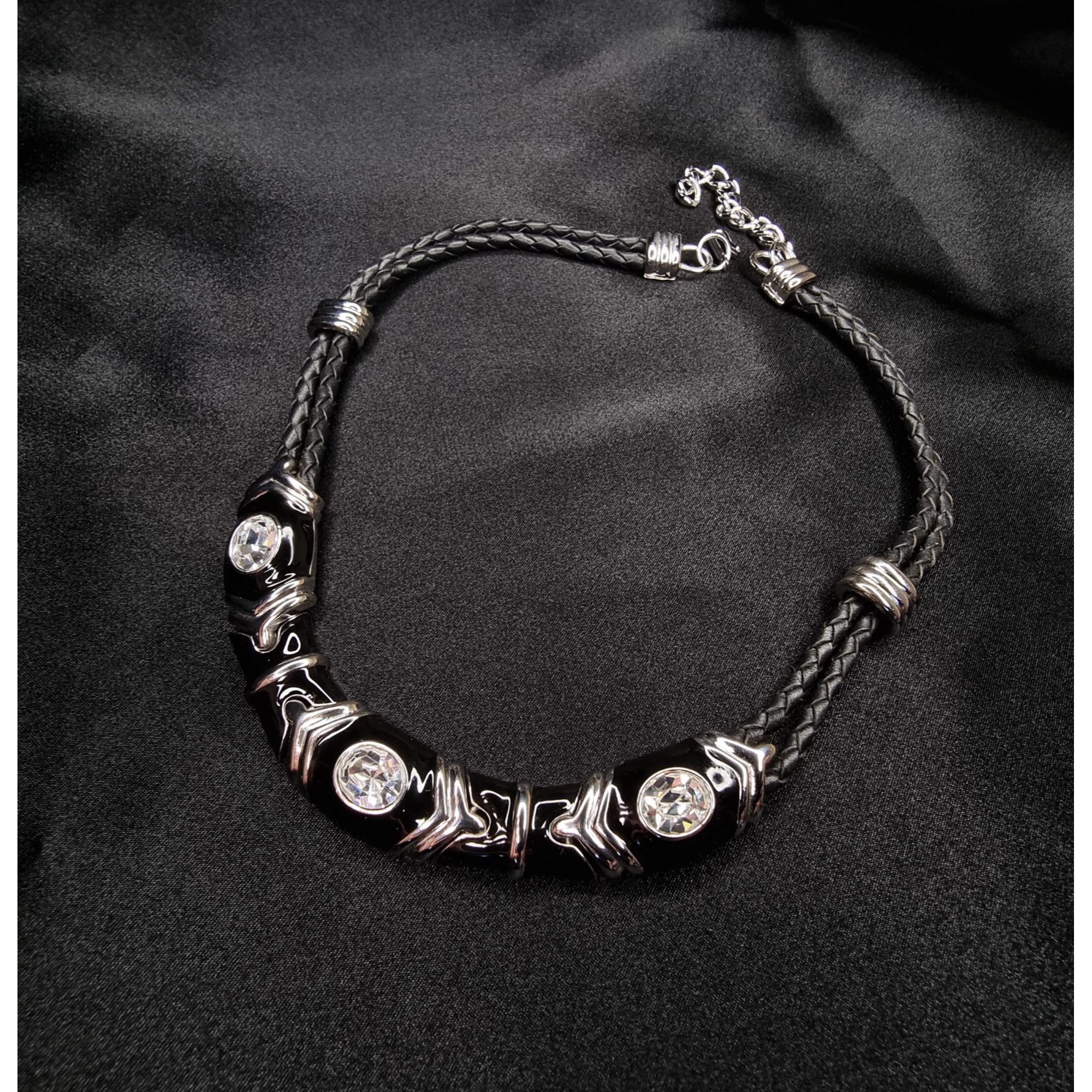 Vintage Vintage Nolan Miller Black Braided Double Strand Necklace Wi Size ONE SIZE - 4 Thumbnail
