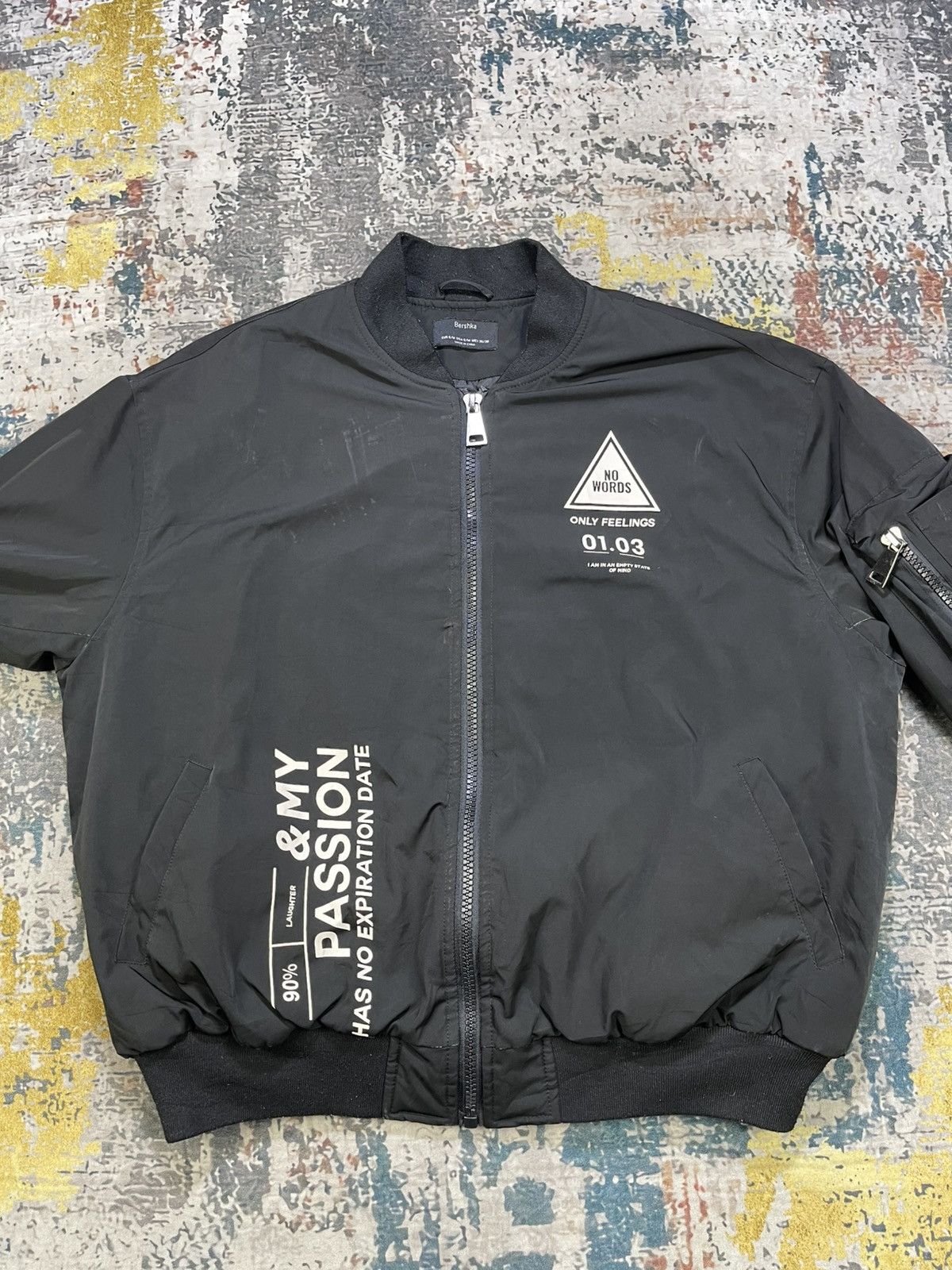 Bershka Bershka Baggy Black Bomber Jackets Size US M / EU 48-50 / 2 - 3 Thumbnail
