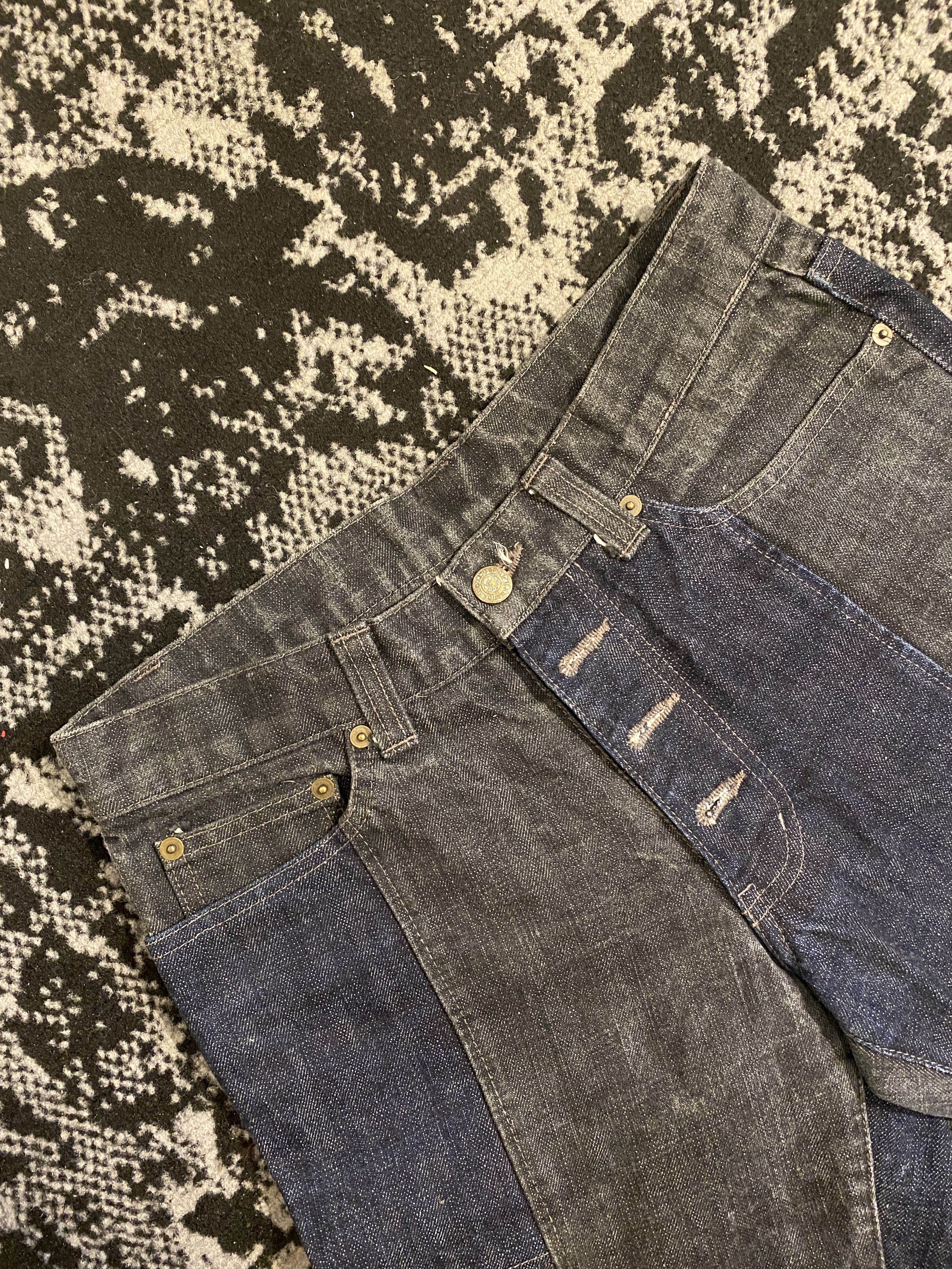 Tornado Mart Tornado Mart Patch Patchwork Denim Jeans Gray Blue Vintage Size US 30 / EU 46 - 3 Thumbnail