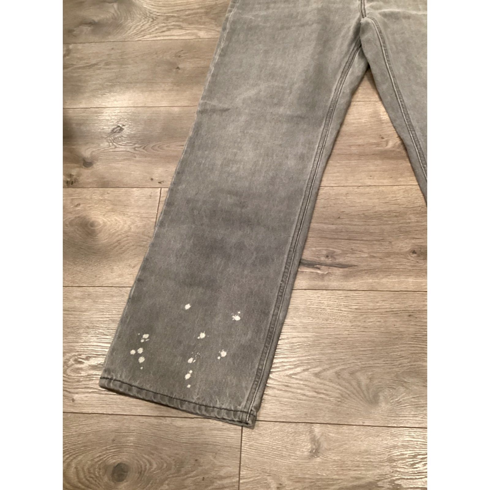 Levi's Levi's Jeans 32 Gray/Black Splatter Straight Leg 100% Cotton Denim Womens Regular Inseam 29" Size US 32 / EU 48 - 3 Thumbnail