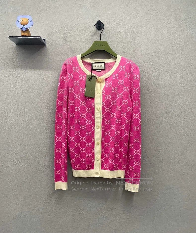 Gucci Gucci Full-print pink knitted cardigan coat Size XS / US 0-2 / IT 36-38 - 1 Thumbnail