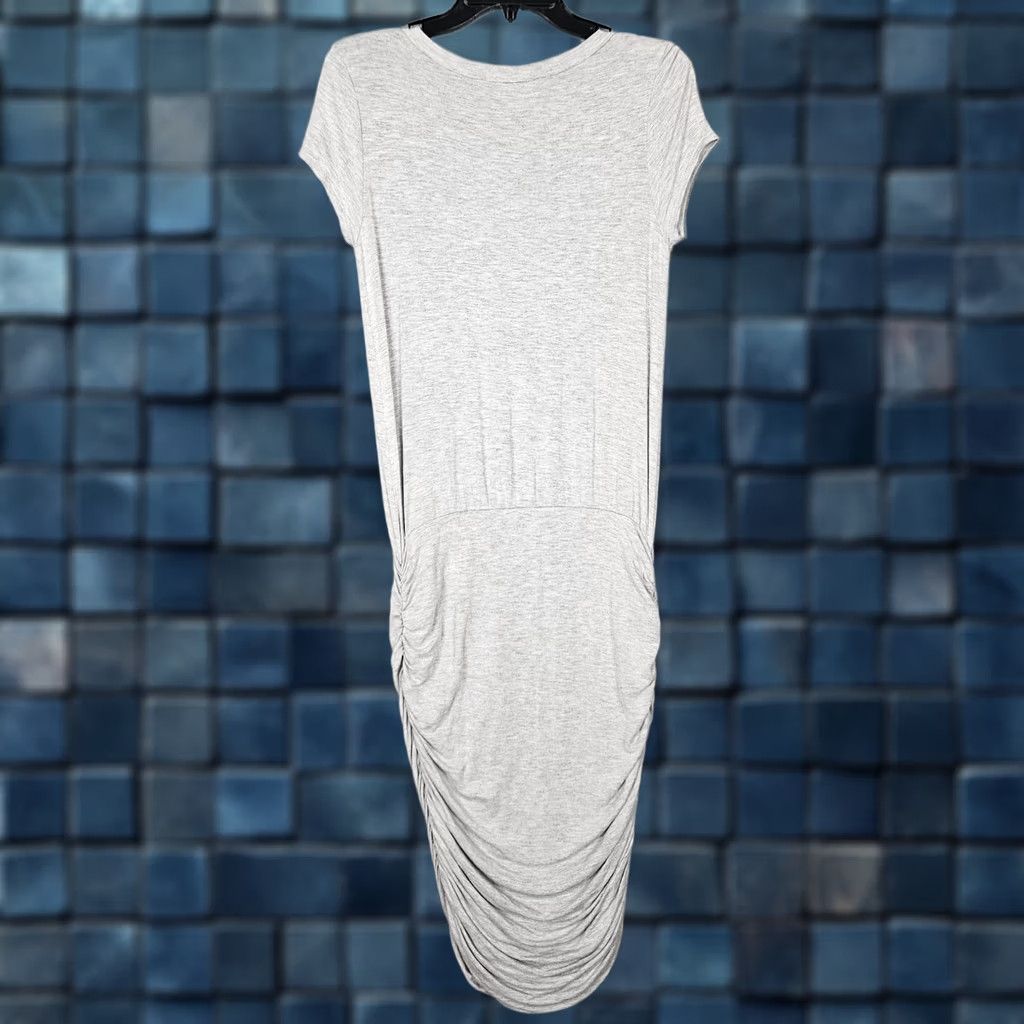 Vintage Brigitte Brianna Gray V-neck Stretch Dress Size M Women's A-Line Short Sleeve Size M / US 6-8 / IT 42-44 - 1 Thumbnail