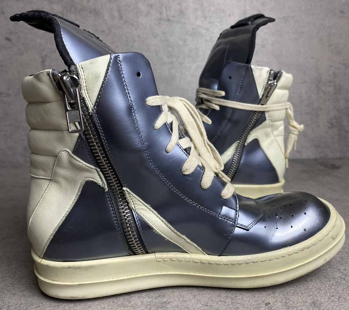 Rick Owens RICK OWENS - SS15 FAUN METALLIC SILVER GEOBASKET Size US 8 / IT 38 - 9 Thumbnail