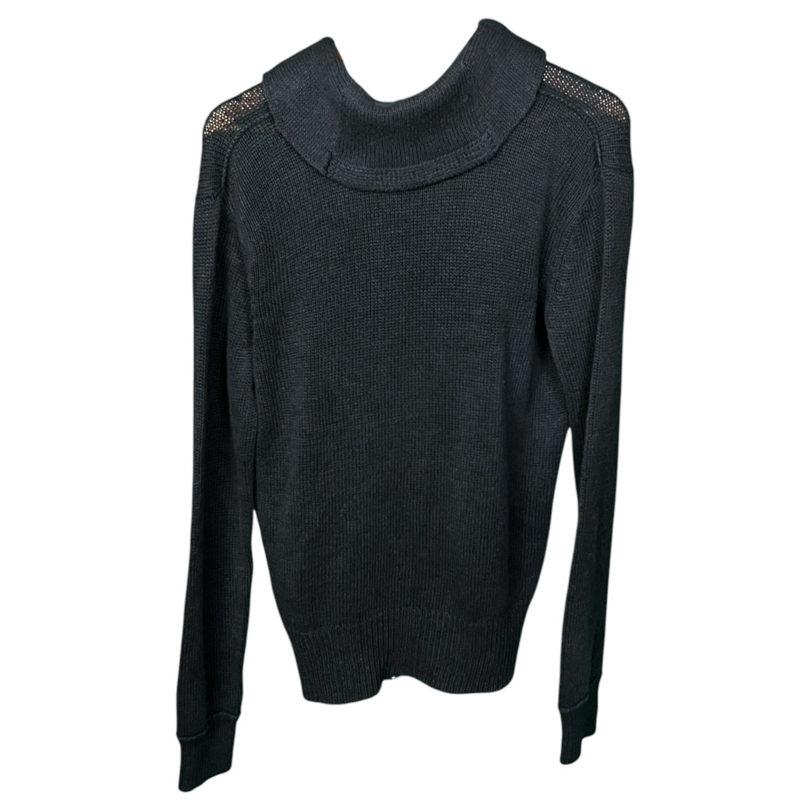 Polo Ralph Lauren Vintage Polo Ralph Lauren Men's Navy Linen Cowl Neck Sweater Size US M / EU 48-50 / 2 - 2 Thumbnail