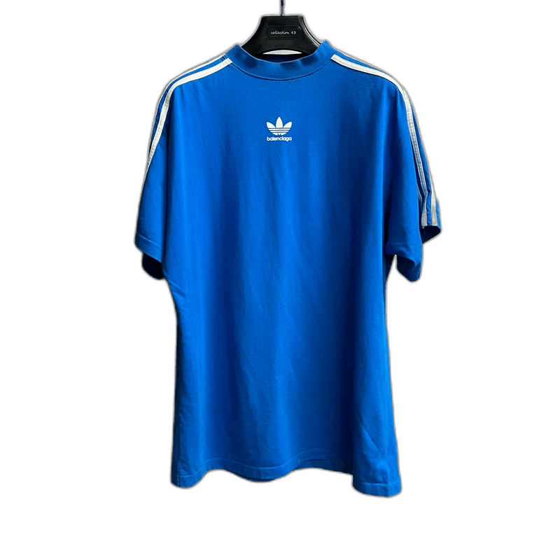 Balenciaga Balenciaga Adidas Blue Logo Print Short Sleeve T-Shirt Size US S / EU 44-46 / 1 - 1 Thumbnail