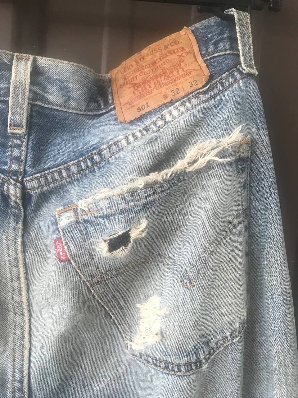 Kapital Vintage 90s Levis 501 #553 Ripped Distressed Jeans Size US 31 - 4 Thumbnail