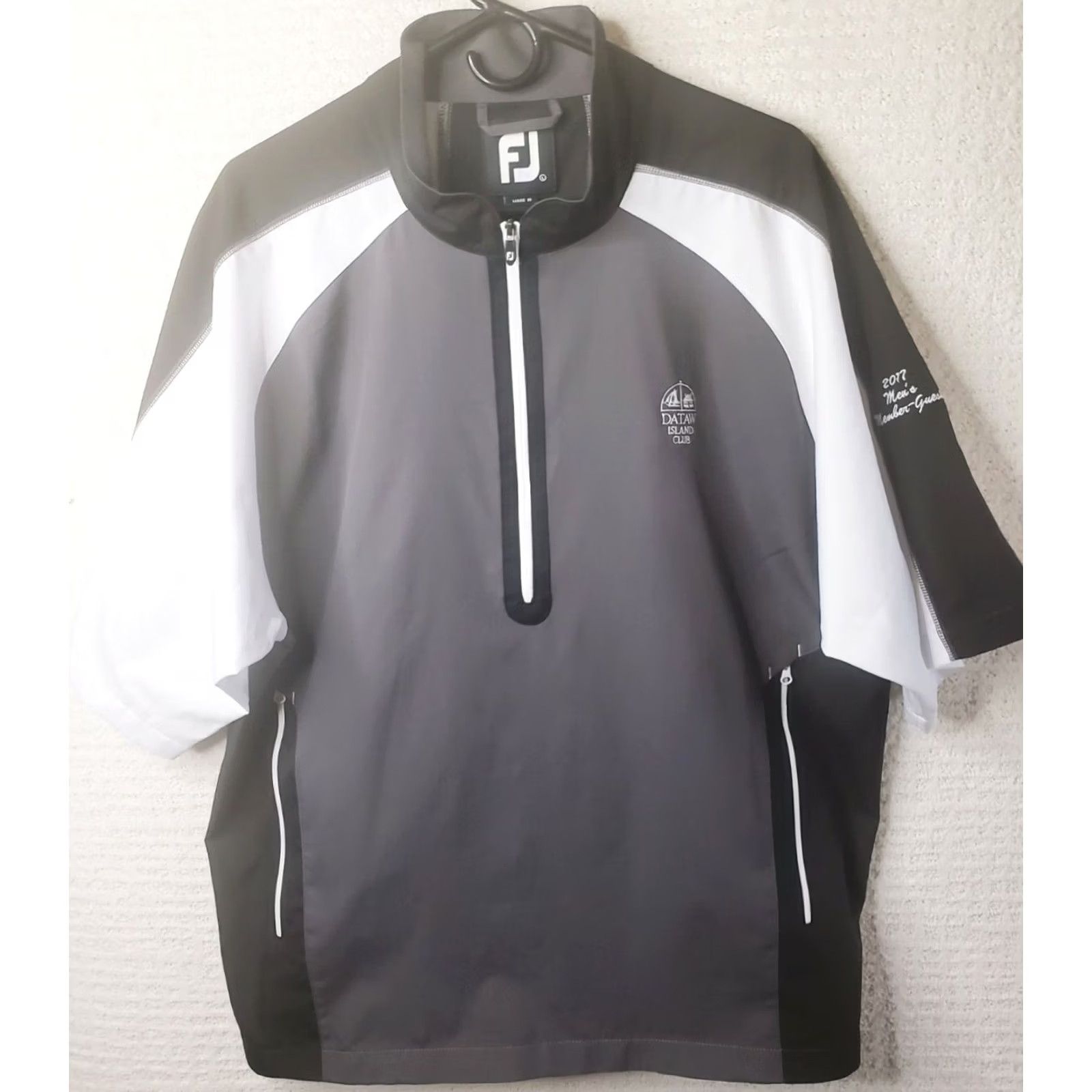 Footjoy Footjoy FJ Men's L Windbreaker Jacket Gray Black White S Sleeve Pockets 1/4 Zip Size US L / EU 52-54 / 3 - 2 Thumbnail