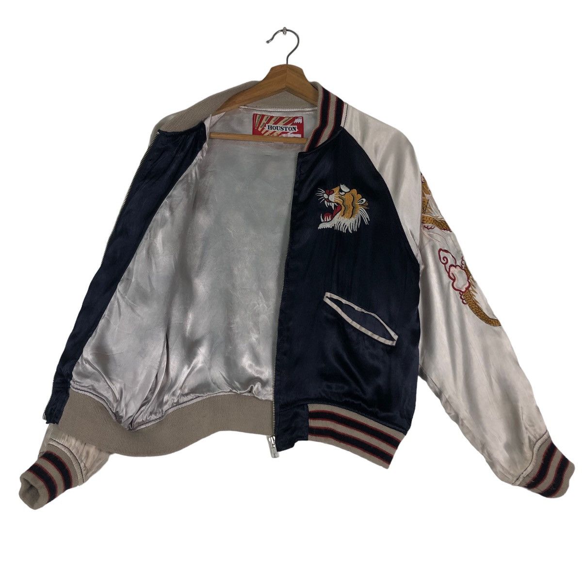 Japanese Brand 🔥Vintage Satin Sukajan Bomber Jacket Big Logo Houston USA Size US M / EU 48-50 / 2 - 9 Thumbnail