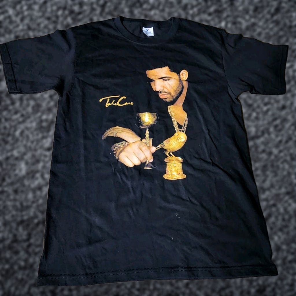 Vintage Mens M Drake Take Care Album 2011 Retro Music Cotton Black T Shirt Size US M / EU 48-50 / 2 - 1 Thumbnail