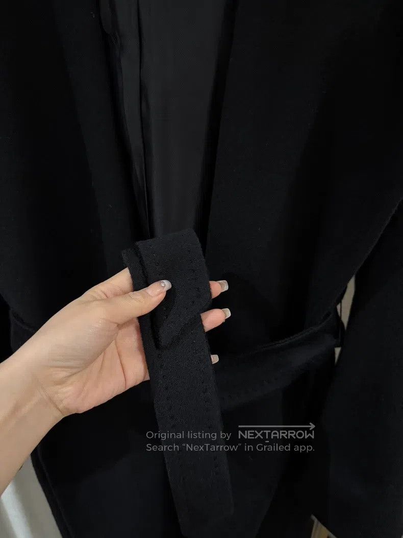 Max Mara Max Mara Black Classic Bathrobe Overcoat Size XS / US 0-2 / IT 36-38 - 3 Thumbnail