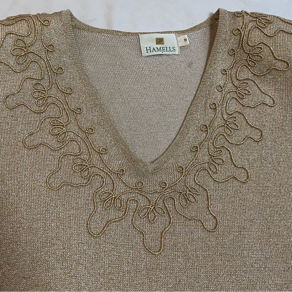 Other New Vintage Hamells Viscose Gold Long Sleeve Sweater Tunic Size S / US 4 / IT 40 - 6 Thumbnail