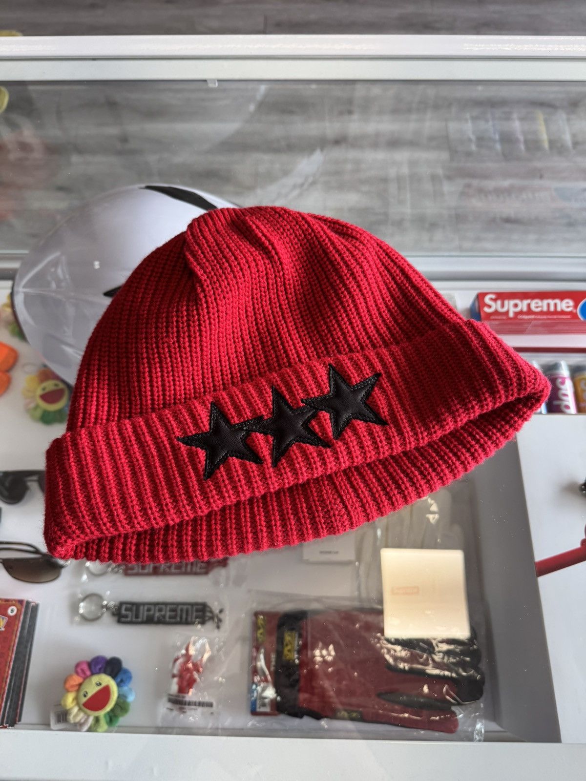 Chrome Hearts Chrome Hearts Red Sludge Beanie Brand New Size ONE SIZE - 1 Thumbnail