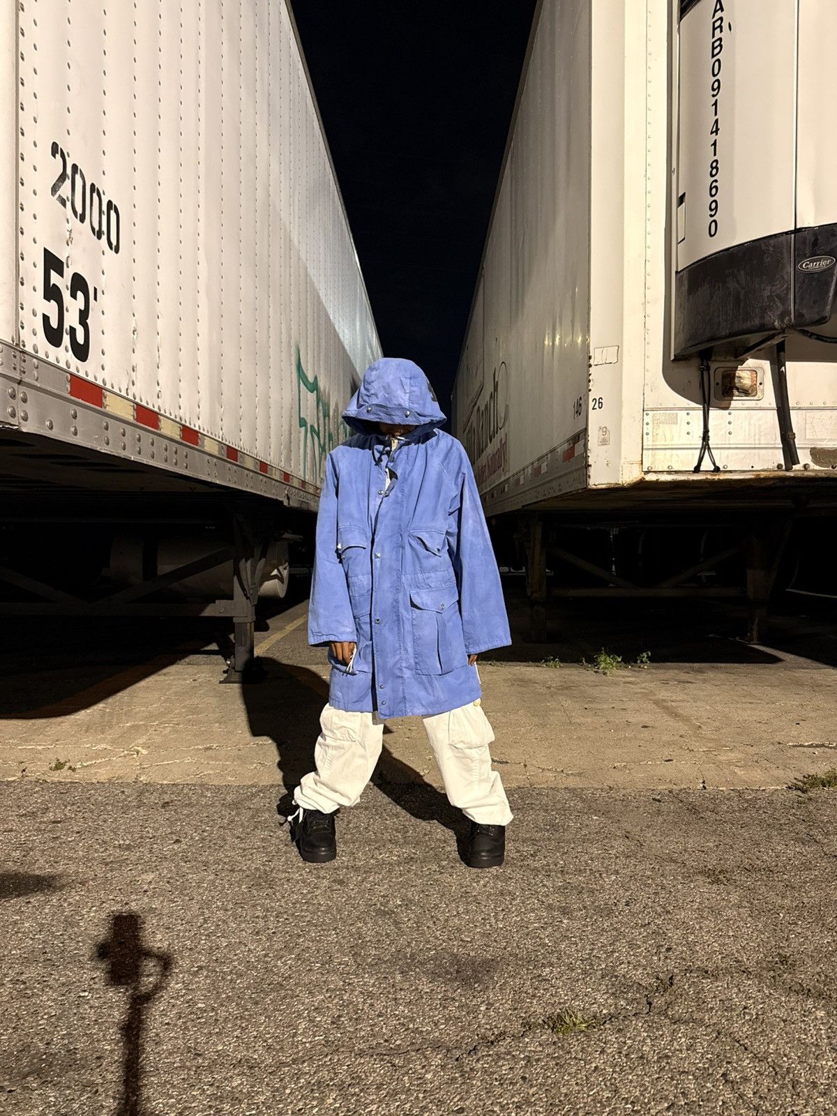 Acne Studios Acne Studios Hooded Parka in Washed Sky Blue Size US L / EU 52-54 / 3 - 7 Thumbnail