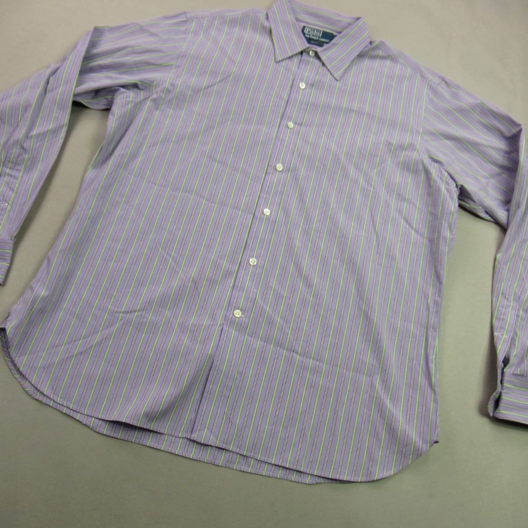 Polo Ralph Lauren Polo Ralph Lauren Shirt Mens 17 Long Sleeve Button Front Andrew Purple Stripes Shirt Mens 17 Long Sleeve Button Front Andrew Purple Stripes Size US L / EU 52-54 / 3 - 2 Thumbnail