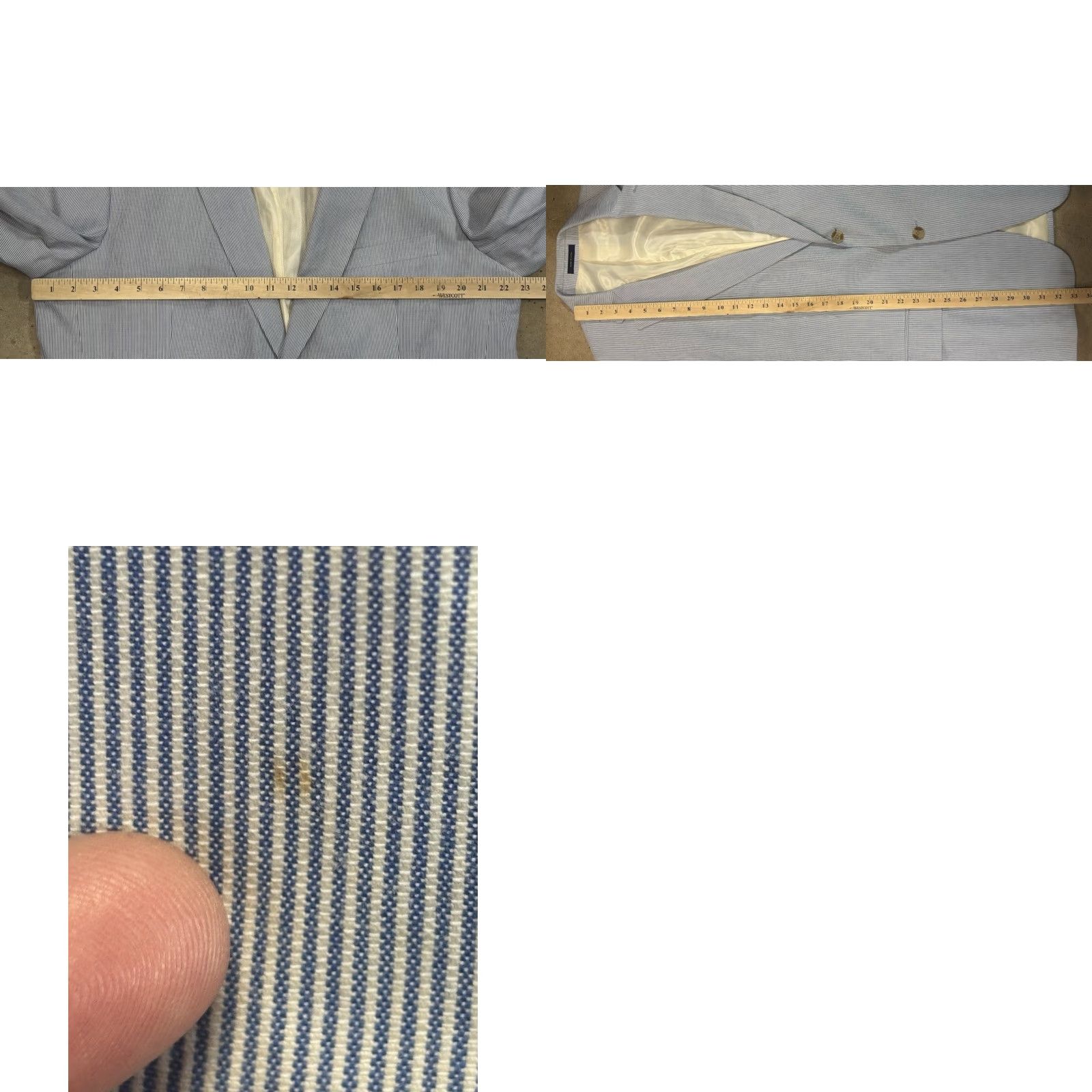 Charter Club Charter Club Blazer Sport Coat Men’s 44L Blue White Seersucker Preppy Yacht Size 44R - 8 Thumbnail