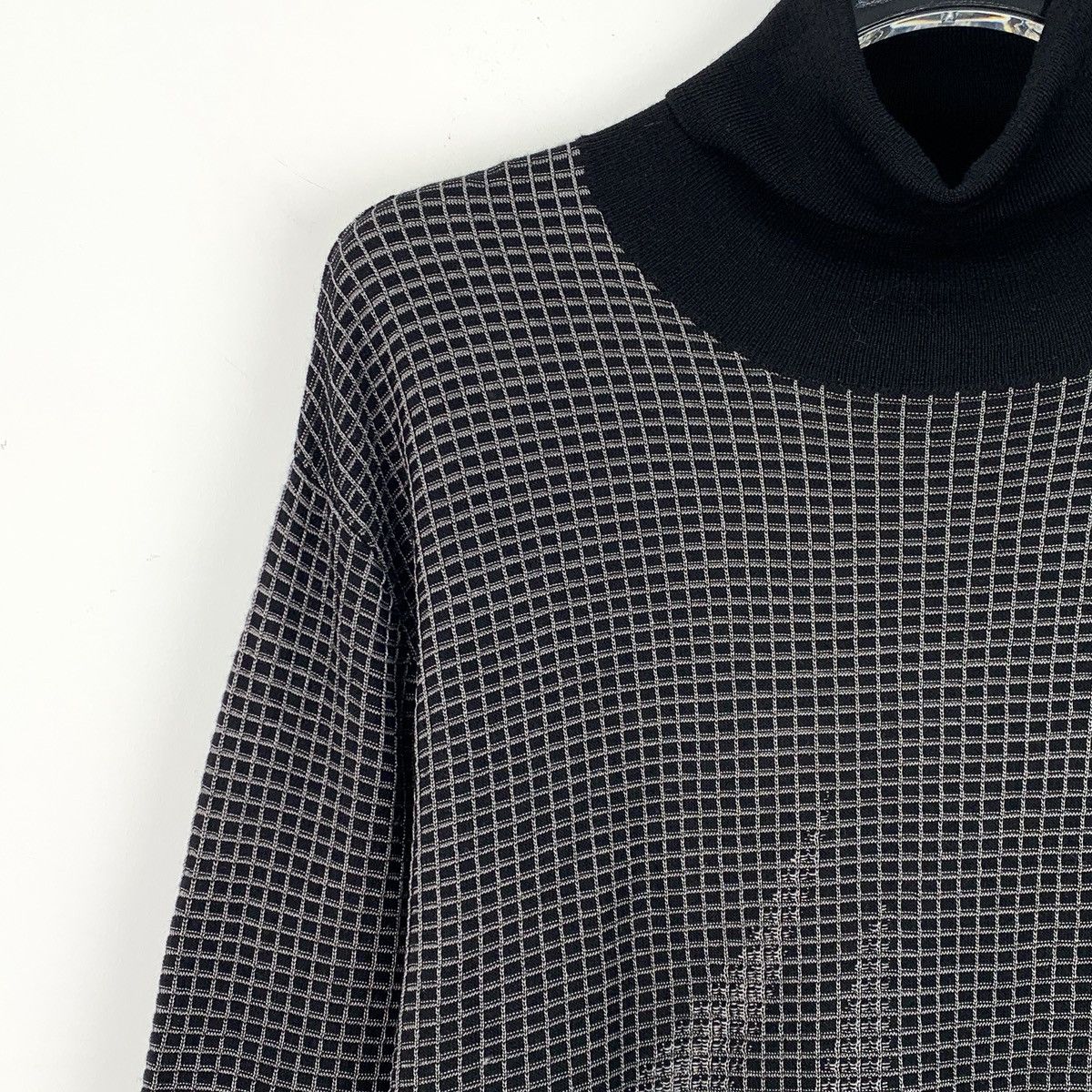 Hermes Hermes Gray Plaid Wool Turtleneck Long Sleeve Knit Sweater Size L / US 10 / IT 46 - 3 Thumbnail