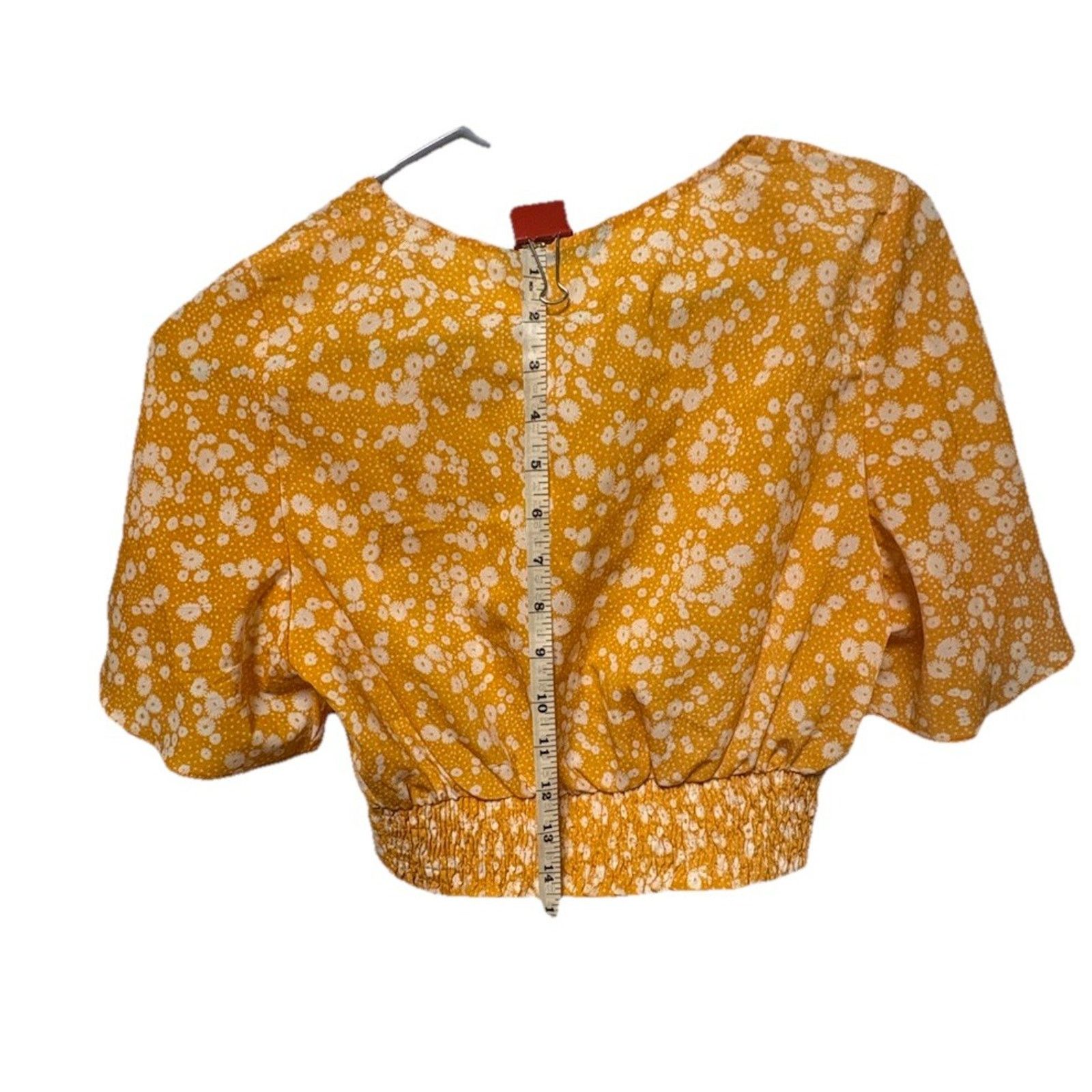 Shein Shein Women’s Yellow flower Crop Top Blouse size medium Size M / US 6-8 / IT 42-44 - 3 Thumbnail