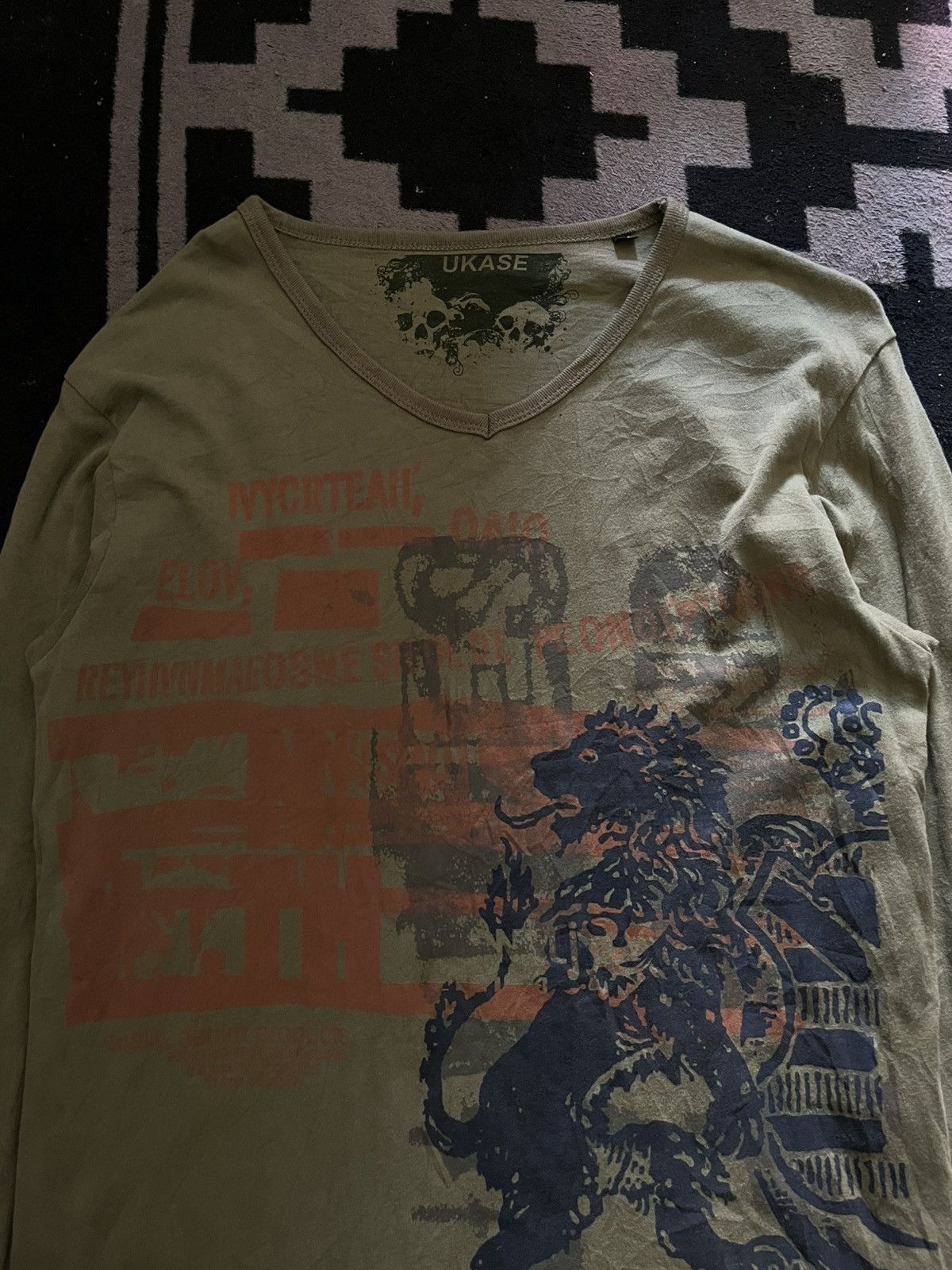 Hysteric Glamour Ukase skull vneck poem longsleeve tshirt Size US M / EU 48-50 / 2 - 3 Thumbnail