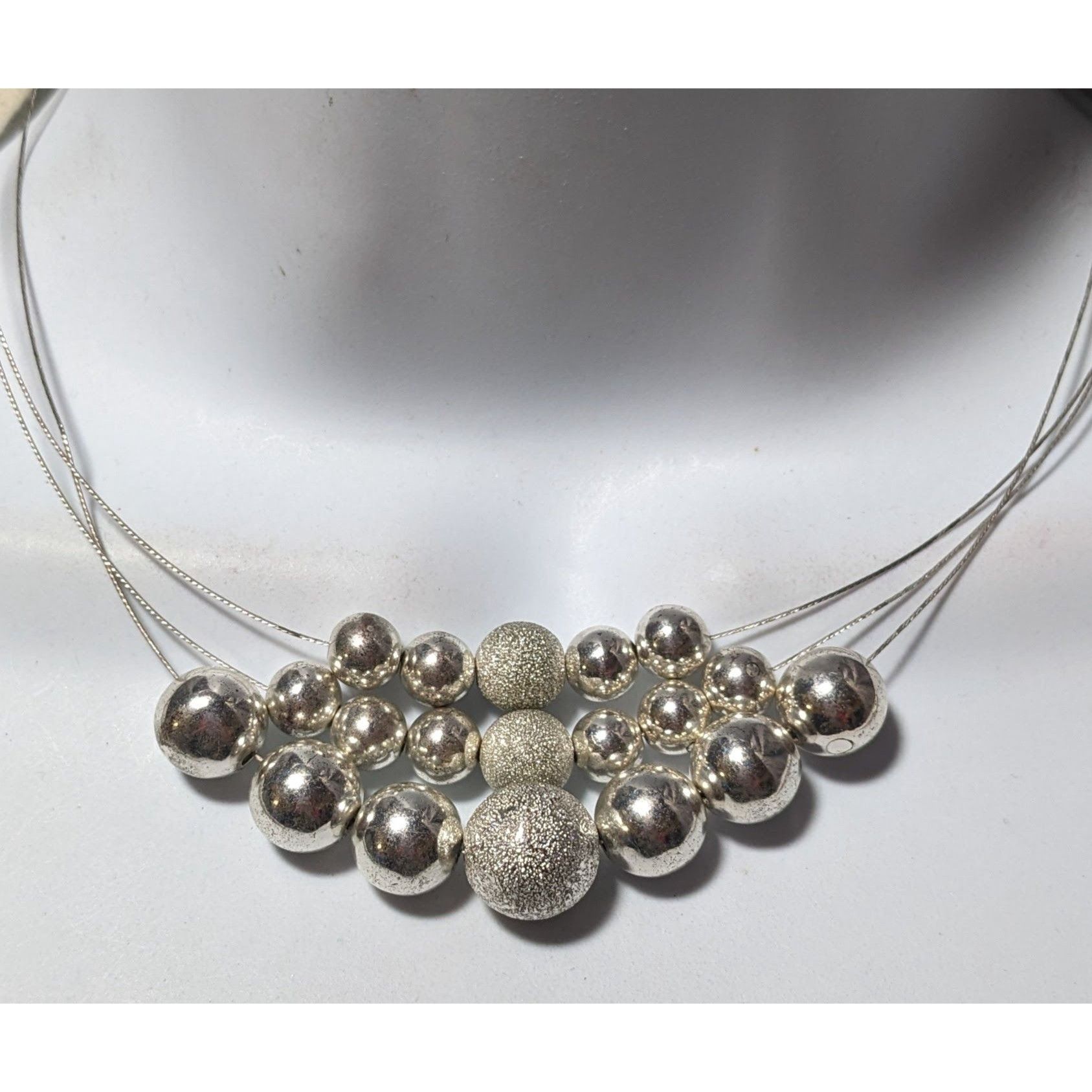 Other Elegant Multilayer Silver Beaded Necklace Size ONE SIZE - 5 Thumbnail