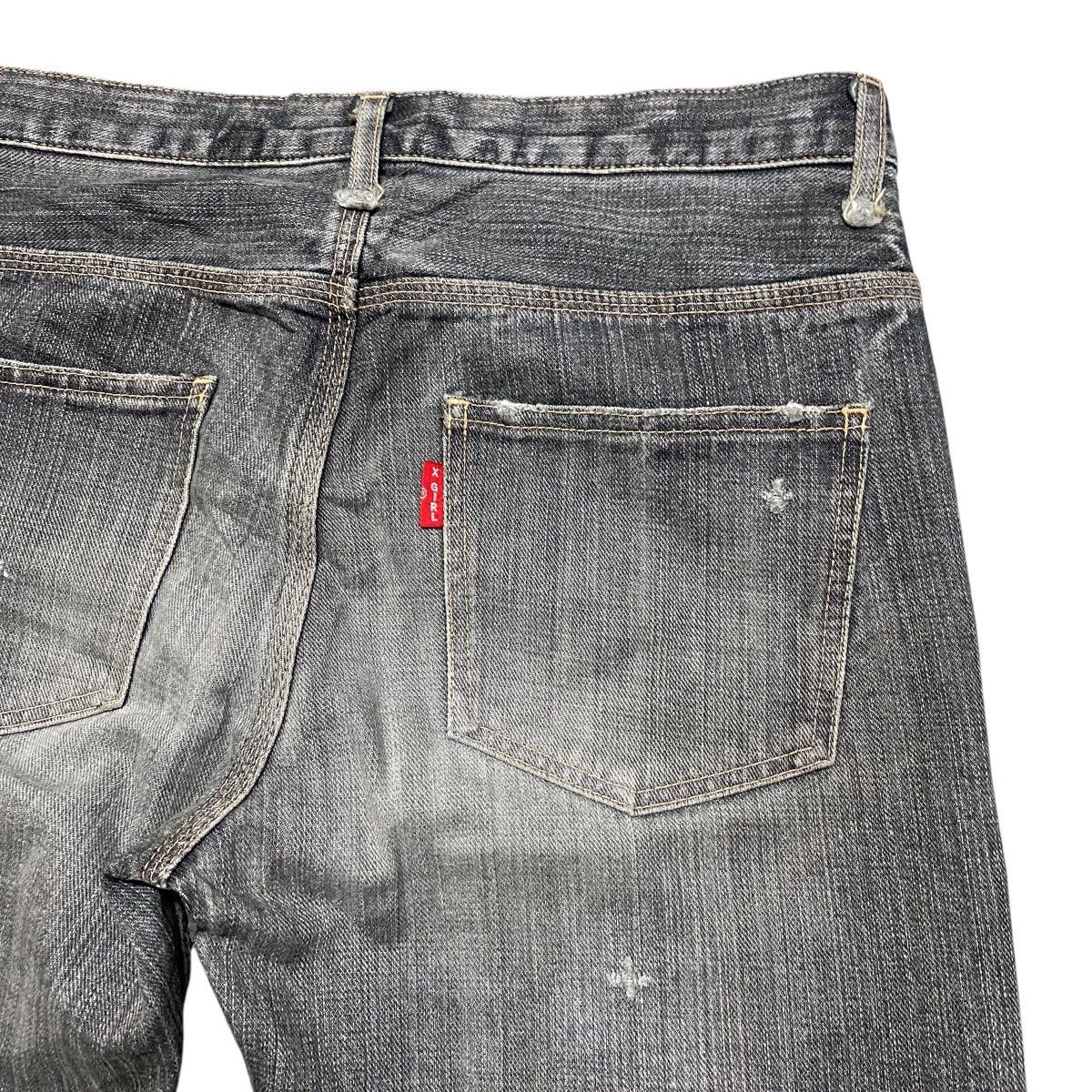 Hysteric Glamour Vintage X-Girl Distressed Denim Faded Black Jeans Size US 30 / EU 46 - 12 Thumbnail
