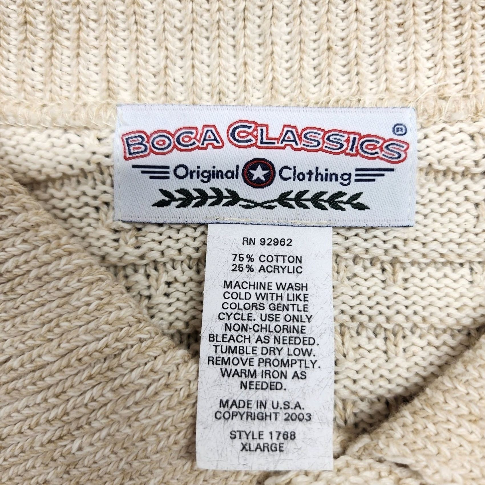 Vintage VINTAGE Boca Classics Shirt Mens XL Beige 3D Textured Long Sleeve Polo 2003 Y2K Mens XL Beige Polo Size US XL / EU 56 / 4 - 3 Thumbnail