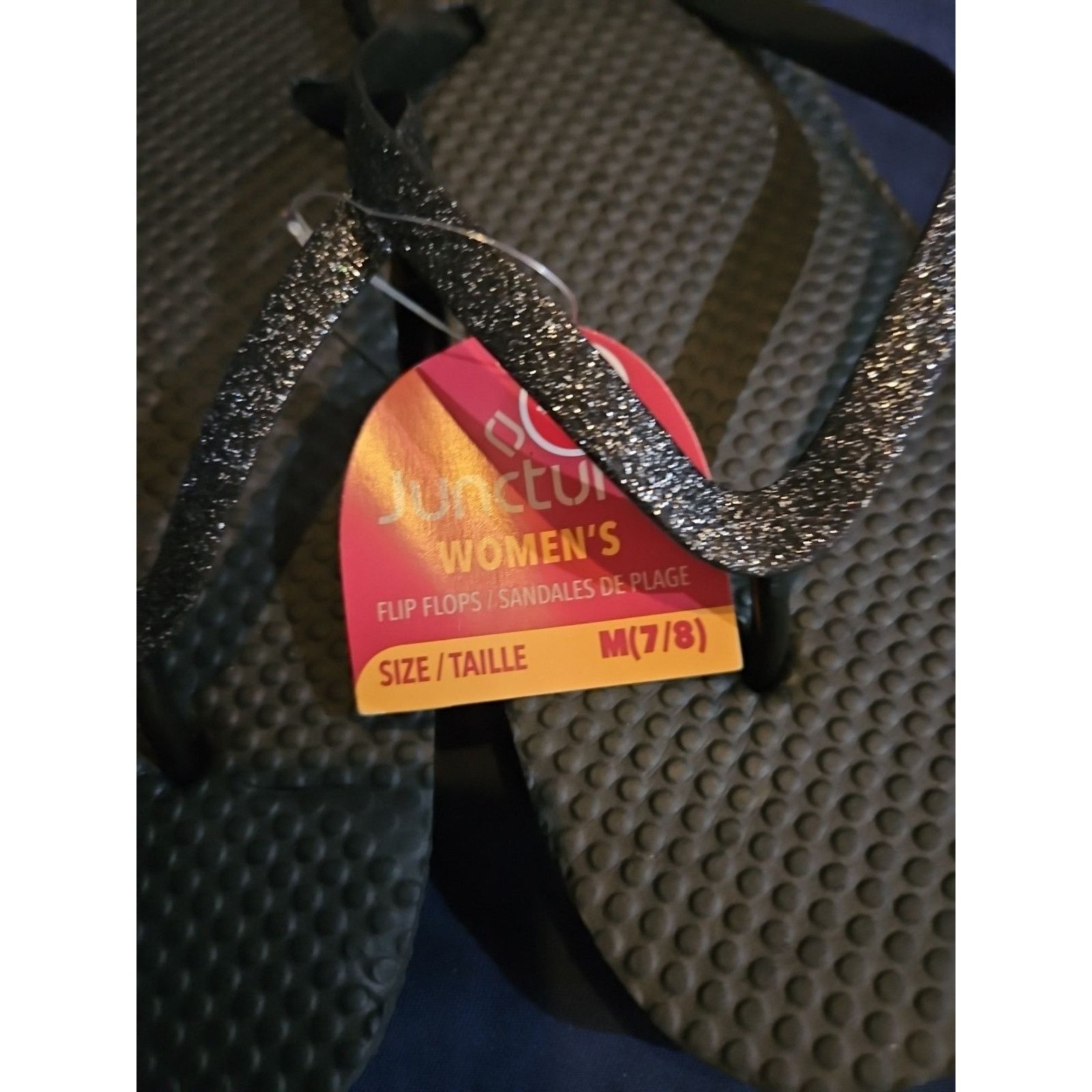 Other Juncture Women's 7/8 Flip Flops / Glitter Strap Size US 7 / IT 37 - 3 Thumbnail