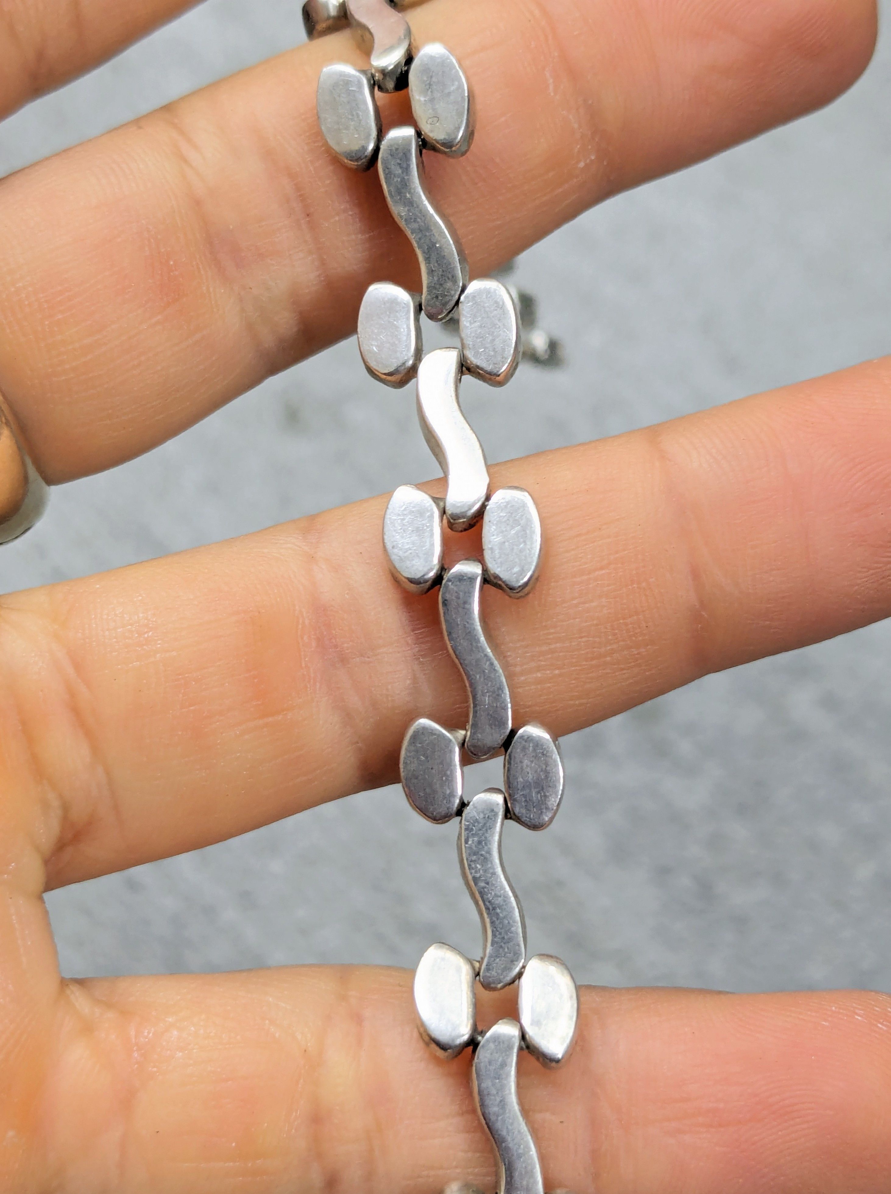 Other Vintage Sterling Silver Bracelet Link Chain 8" Biker Punk Size ONE SIZE - 2 Thumbnail