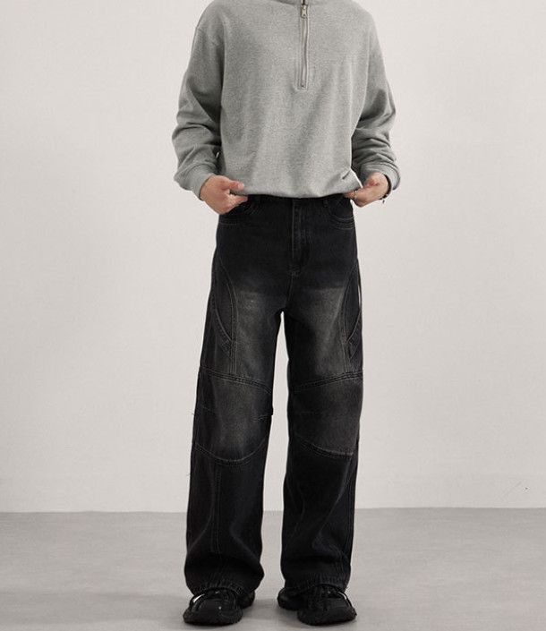 Japanese Brand Men's heavy-duty American straight-leg baggy jeans Size US 32 / EU 48 - 3 Thumbnail