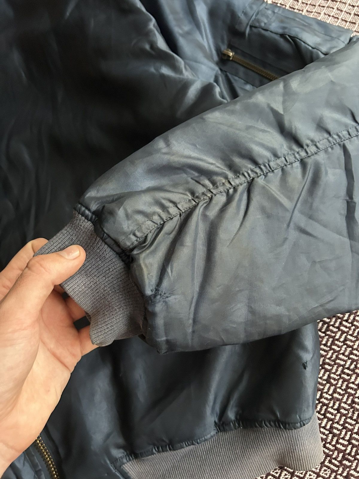 Vintage Vintage Thrashed Bomber Jacket MA Thrashed Streetwear Sz XL Size US XL / EU 56 / 4 - 6 Thumbnail