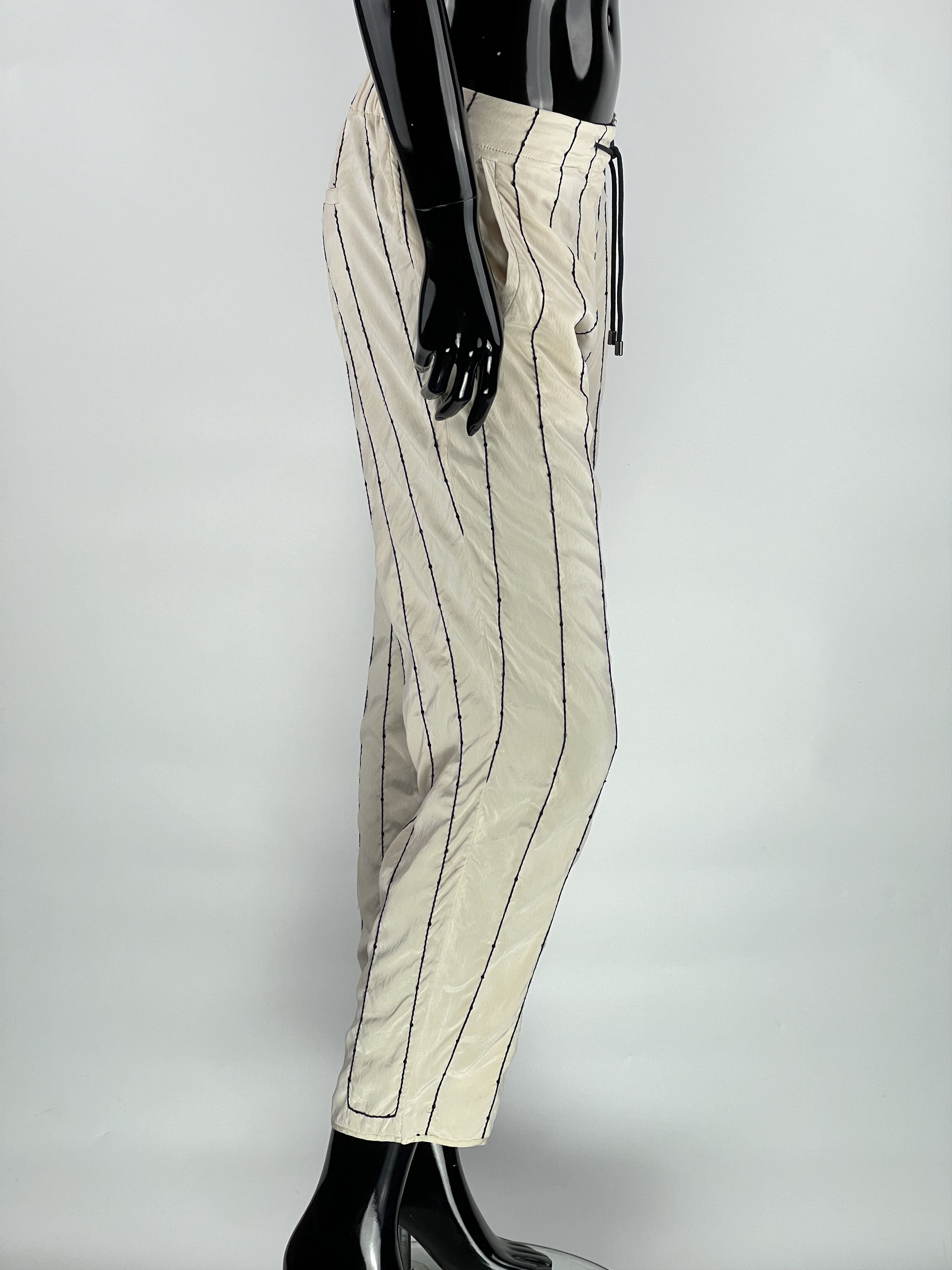 Brunello Cucinelli Brunello Cucinelli Womens Striped Sequin Silk Pants IT44 Size 30" / US 8 / IT 44 - 2 Thumbnail
