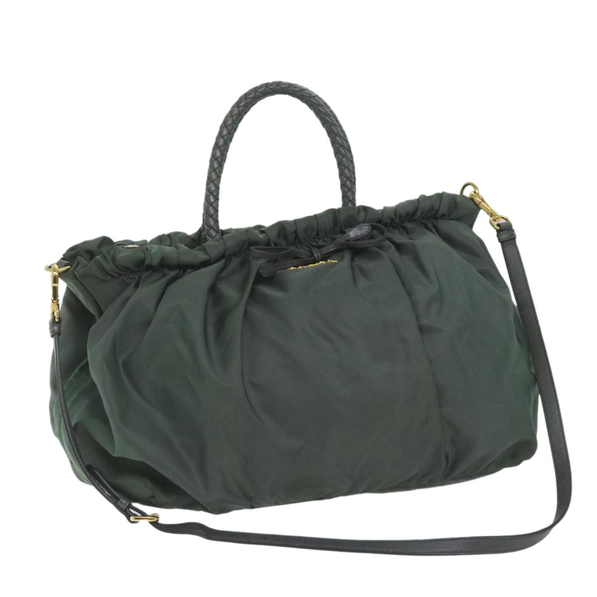 image of Prada Hand Bag Nylon 2Way Khaki Auth Am5403, Women's
