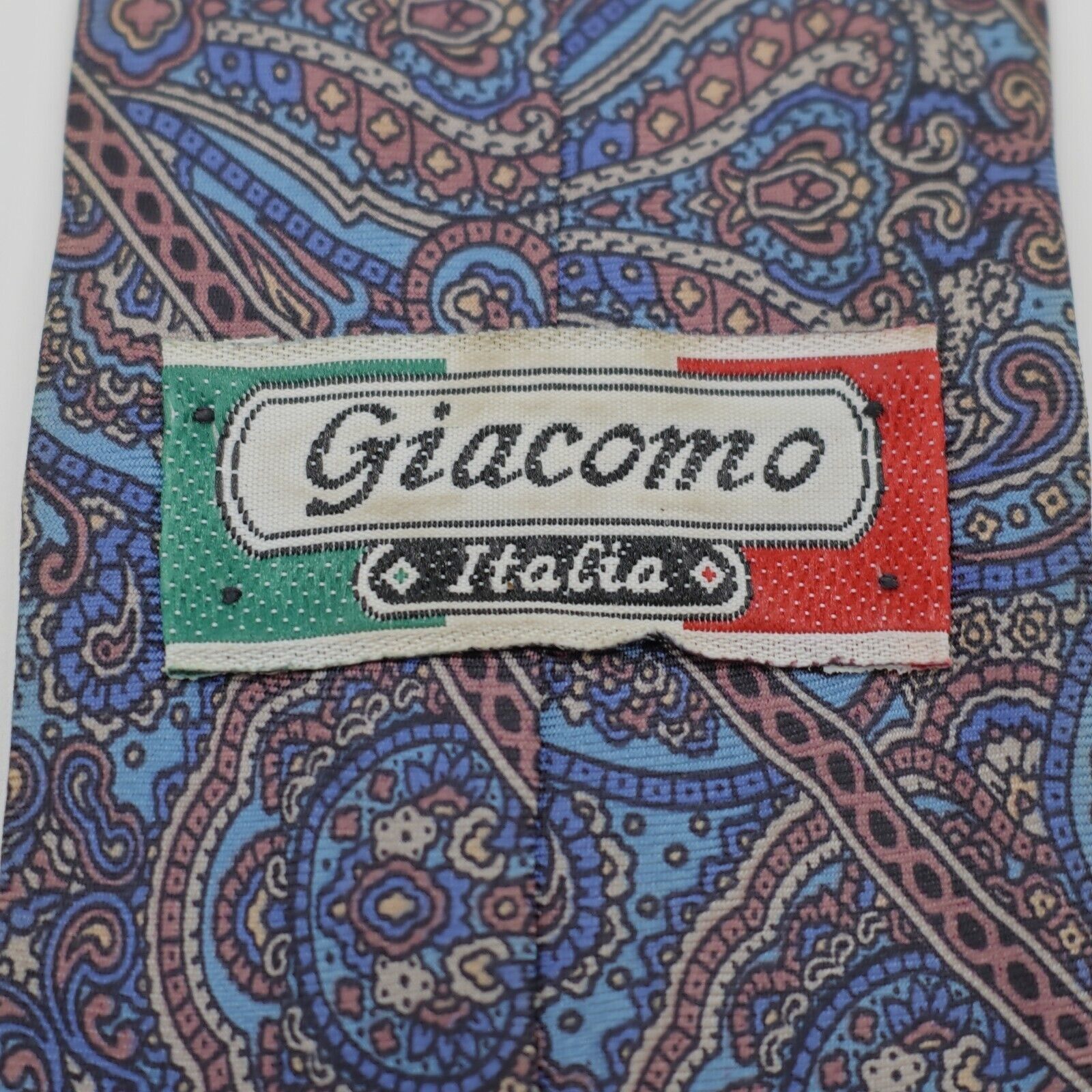 Vintage Giacomo Italia Blue Orange Baroque Floral Print Short Silk T Size ONE SIZE - 3 Thumbnail