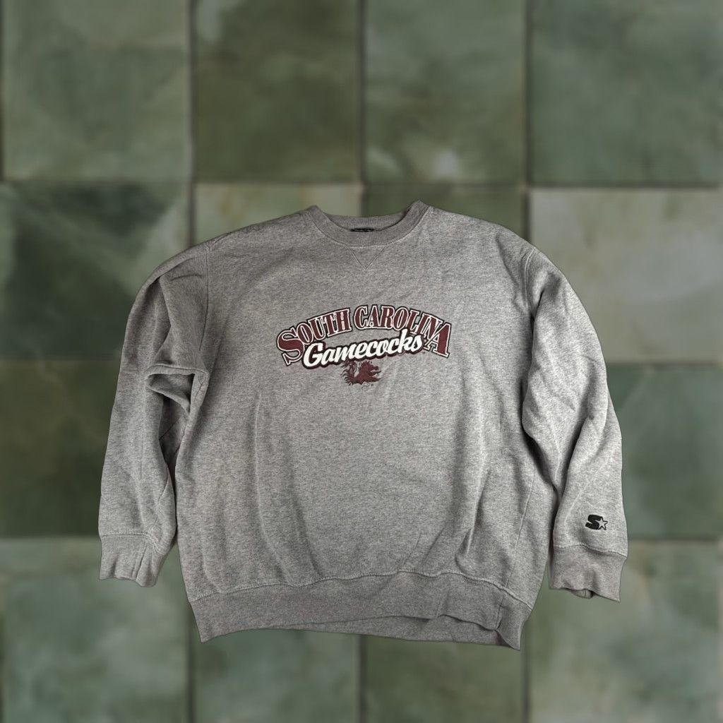 Hanes VINTAGE Hanes Sweatshirt Crew Neck Graphic Print 90s South Carolina Gamecocks XL Men Pullover Gray Cotton Blend Regular See measurement Size US XL / EU 56 / 4 - 1 Thumbnail