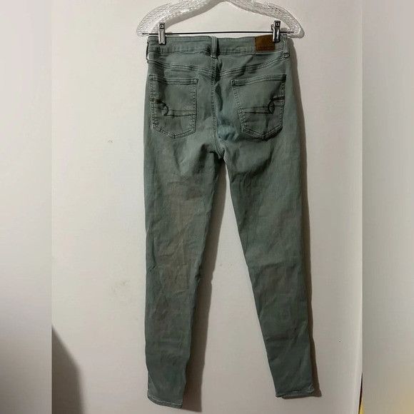 American Eagle Outfitters American Eagle Green Skinny Jeans Size 32" / US 10 / IT 46 - 2 Thumbnail