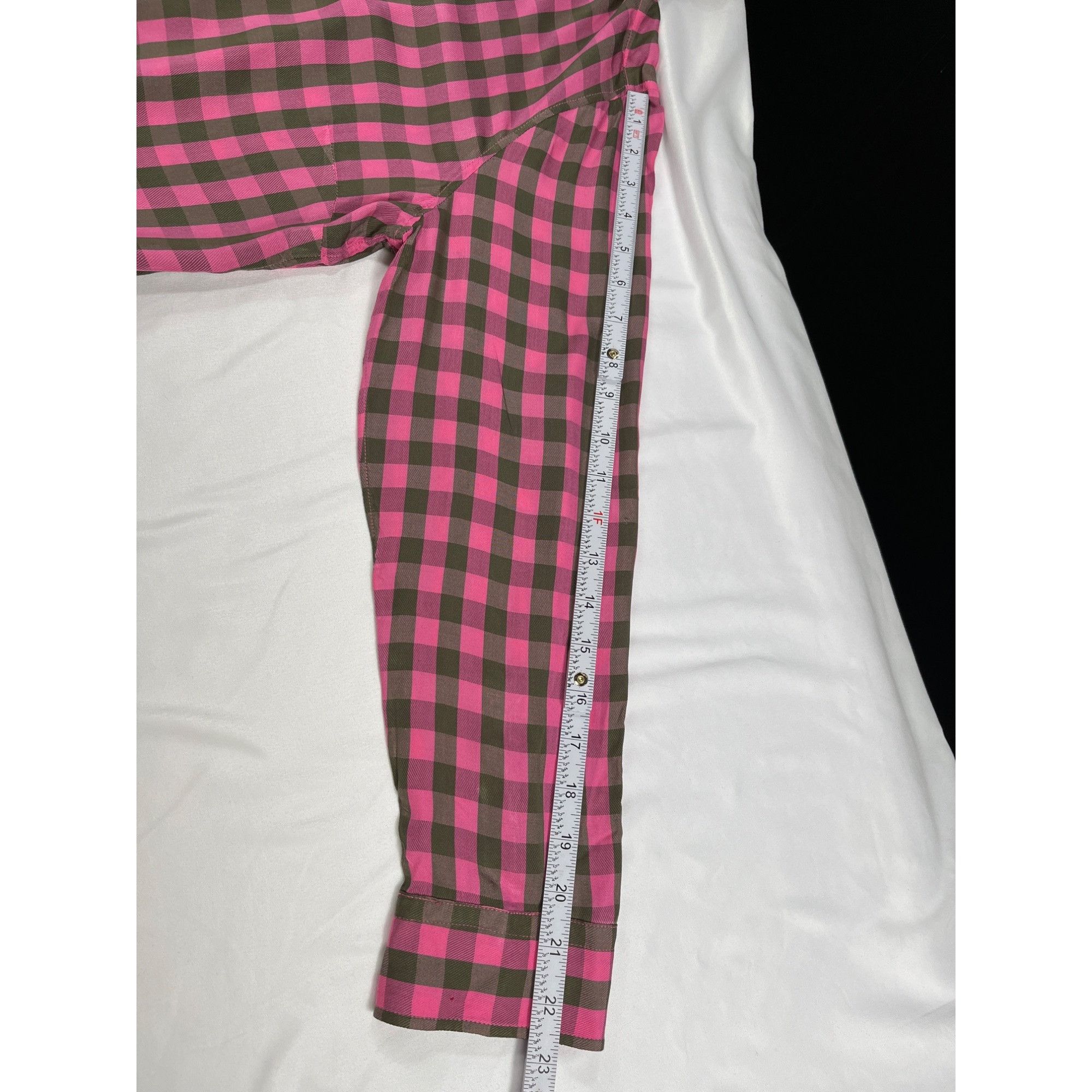 Talbots Talbots SKU 7694 Womens Pink and Brown Checkered Button Up B Size L / US 10 / IT 46 - 7 Thumbnail