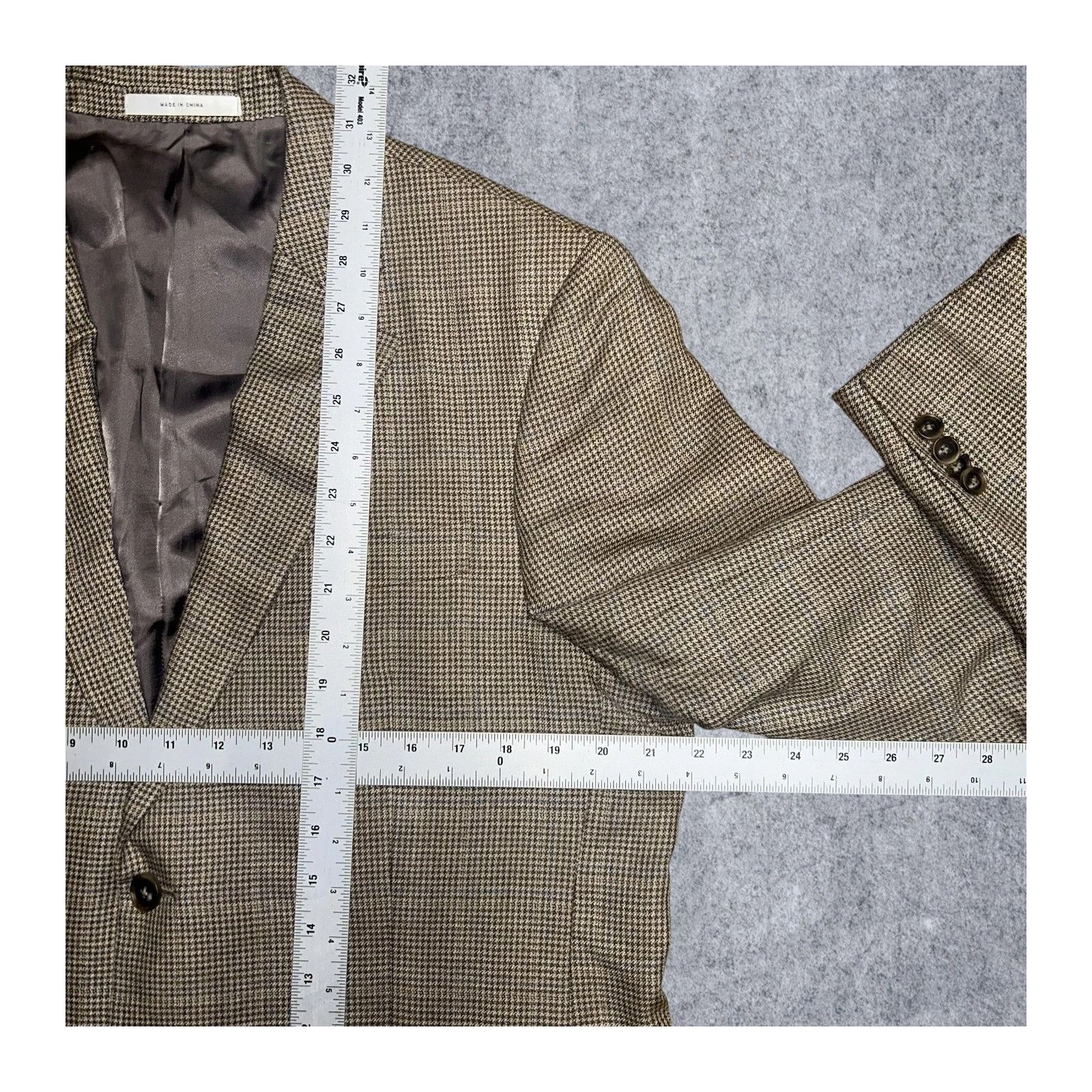 John Varvatos John W. Nordstrom Plaid Blazer Jacket Sport Coat Wool Silk B Size 34S - 4 Thumbnail