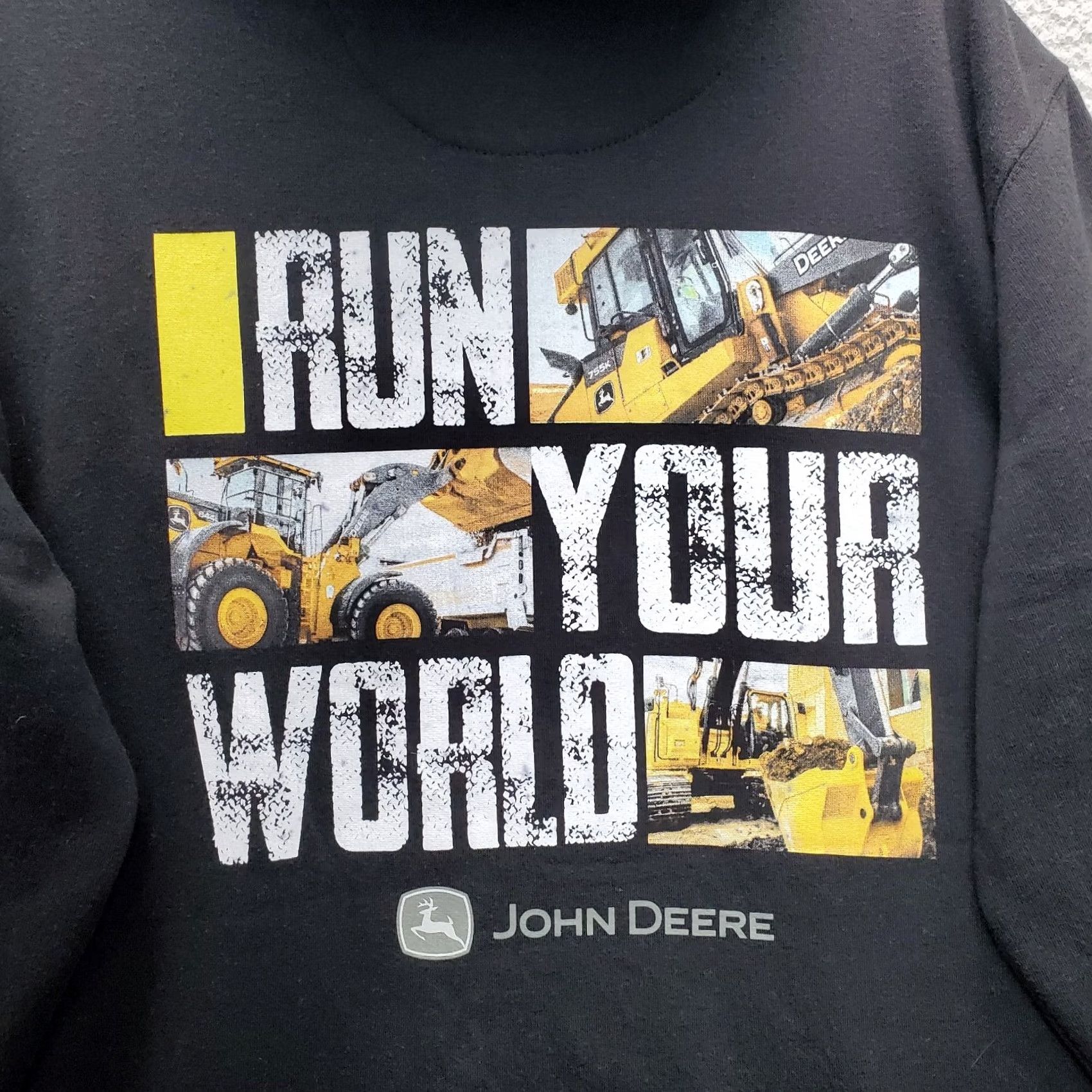John Deere John Deere Full Zip Hoodie Men XL Multi Fleece Lined Run Your World Graphic Back - Premium Quality Size US XL / EU 56 / 4 - 8 Thumbnail