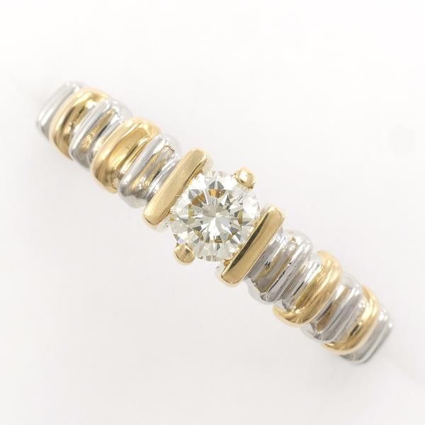 Other Other PT900 Platinum K18 Yellow Gold Diamond Ring Size 13 Metal Ring in Great Condition Size ONE SIZE - 1 Thumbnail